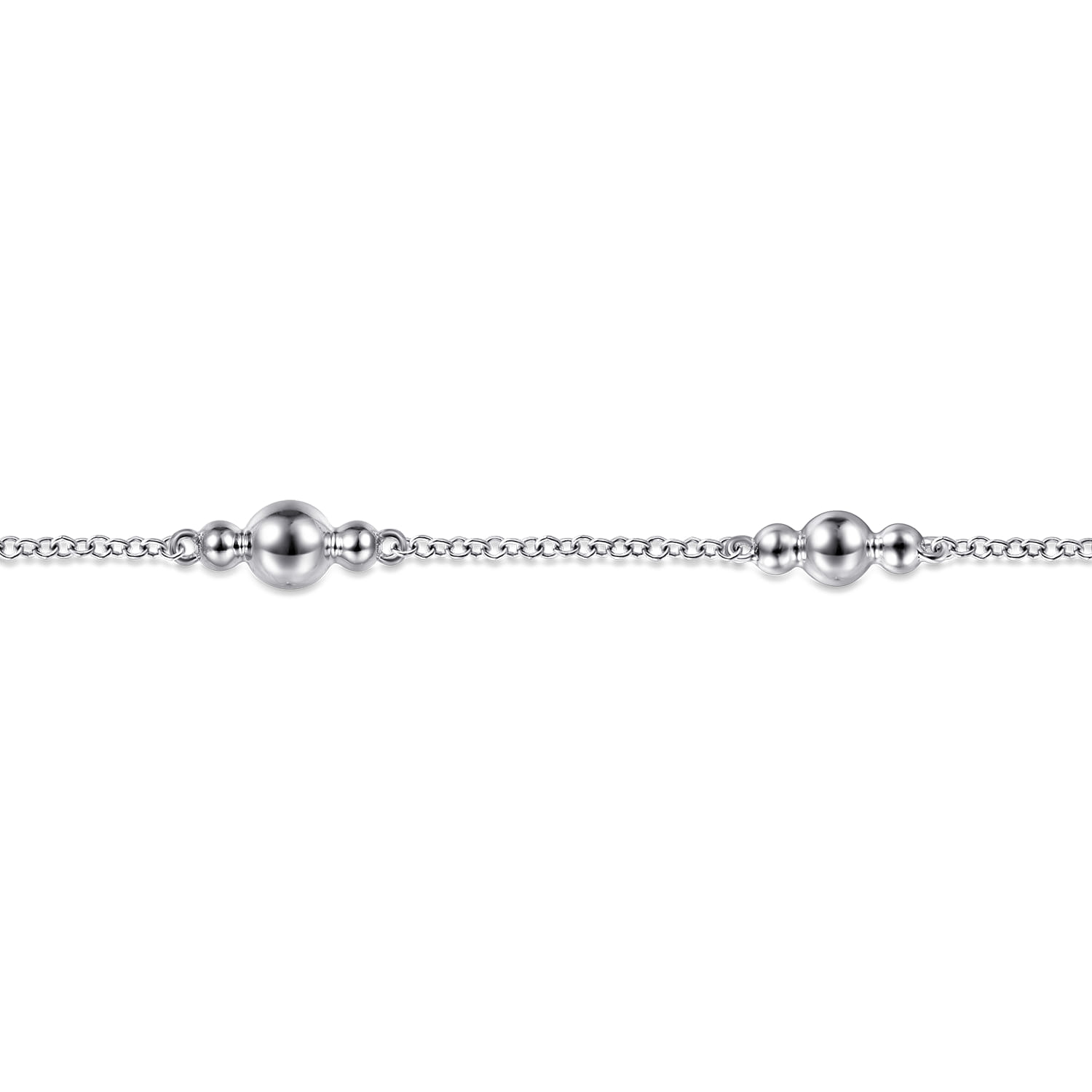 Beaded Station Bracelet in Sterling Silver, photograph 2