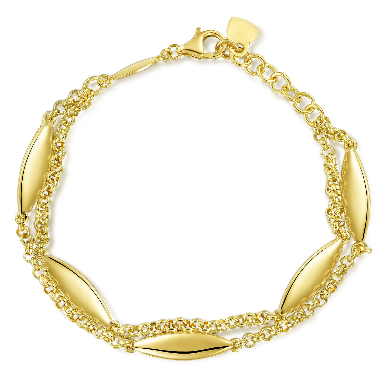 Multi Row Bracelet with Casted Stations