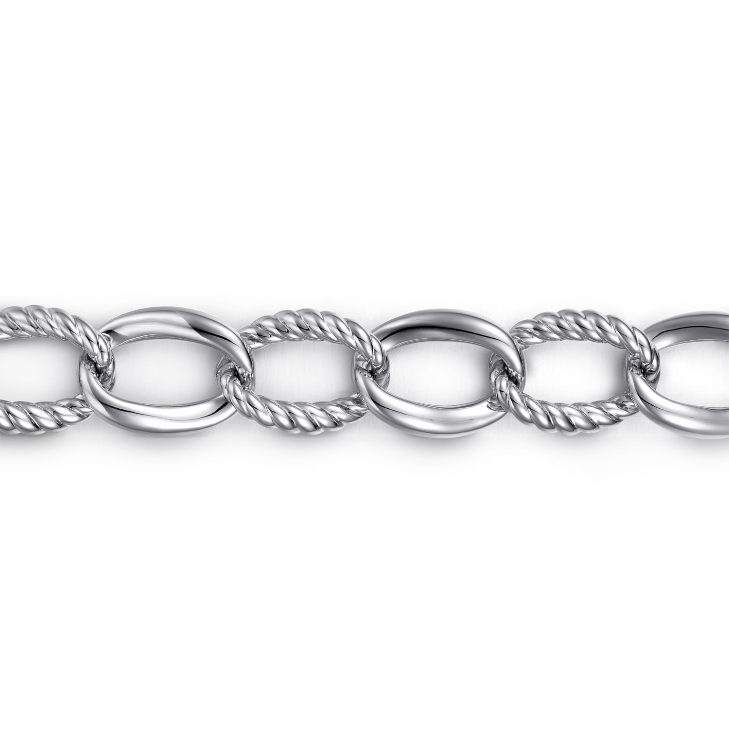 Rope Link Chain Bracelet in Sterling Silver, photograph 2