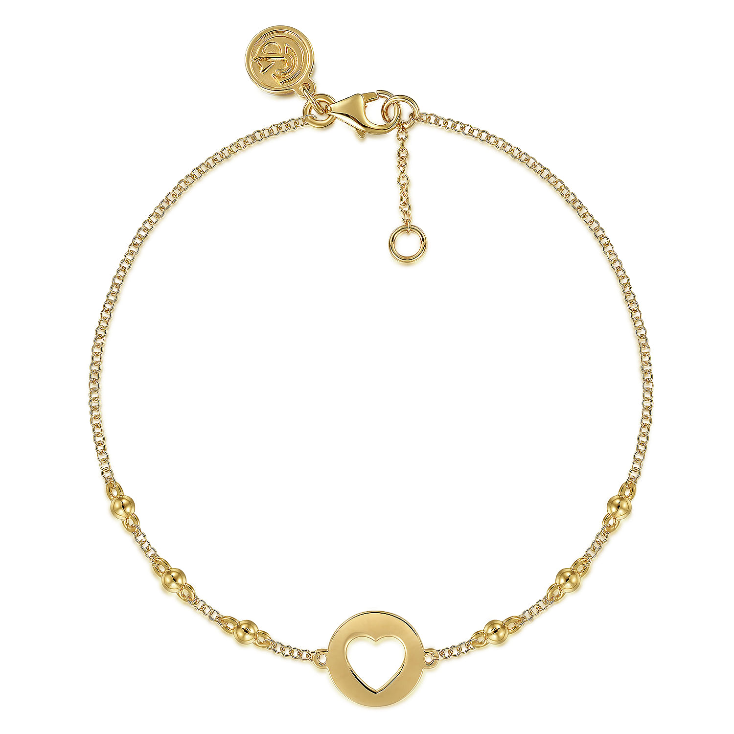 14K Yellow Gold Open Heart Bujukan Chain Bracelet @ $495