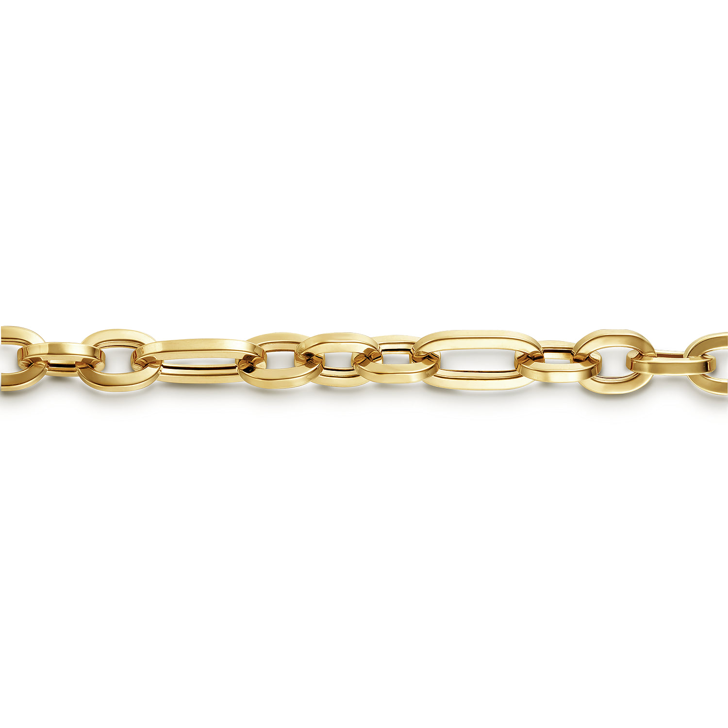 Hollow Link Chain Bracelet in 14K Yellow Gold, photograph 2