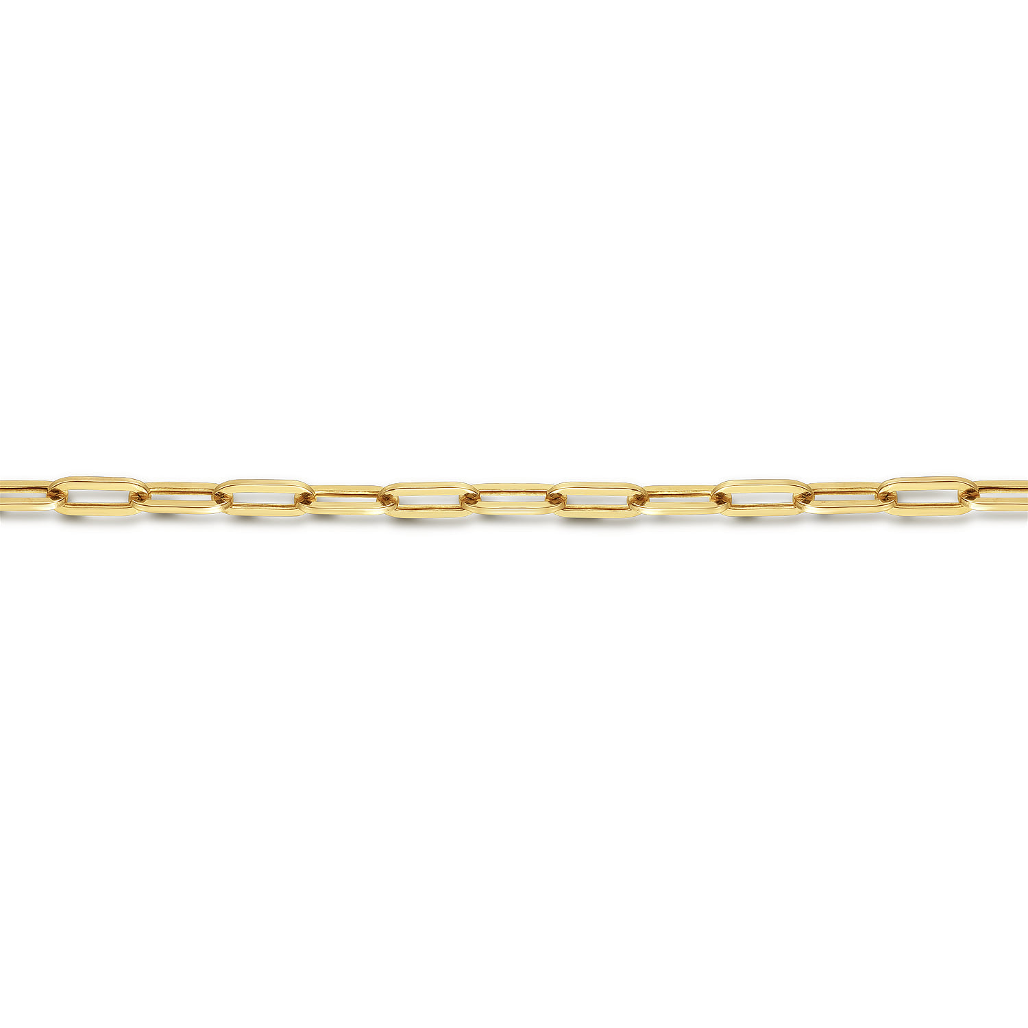 Paperclip Chain Bracelet 2.3mm 7 inch in 14K Yellow Gold, photograph 2
