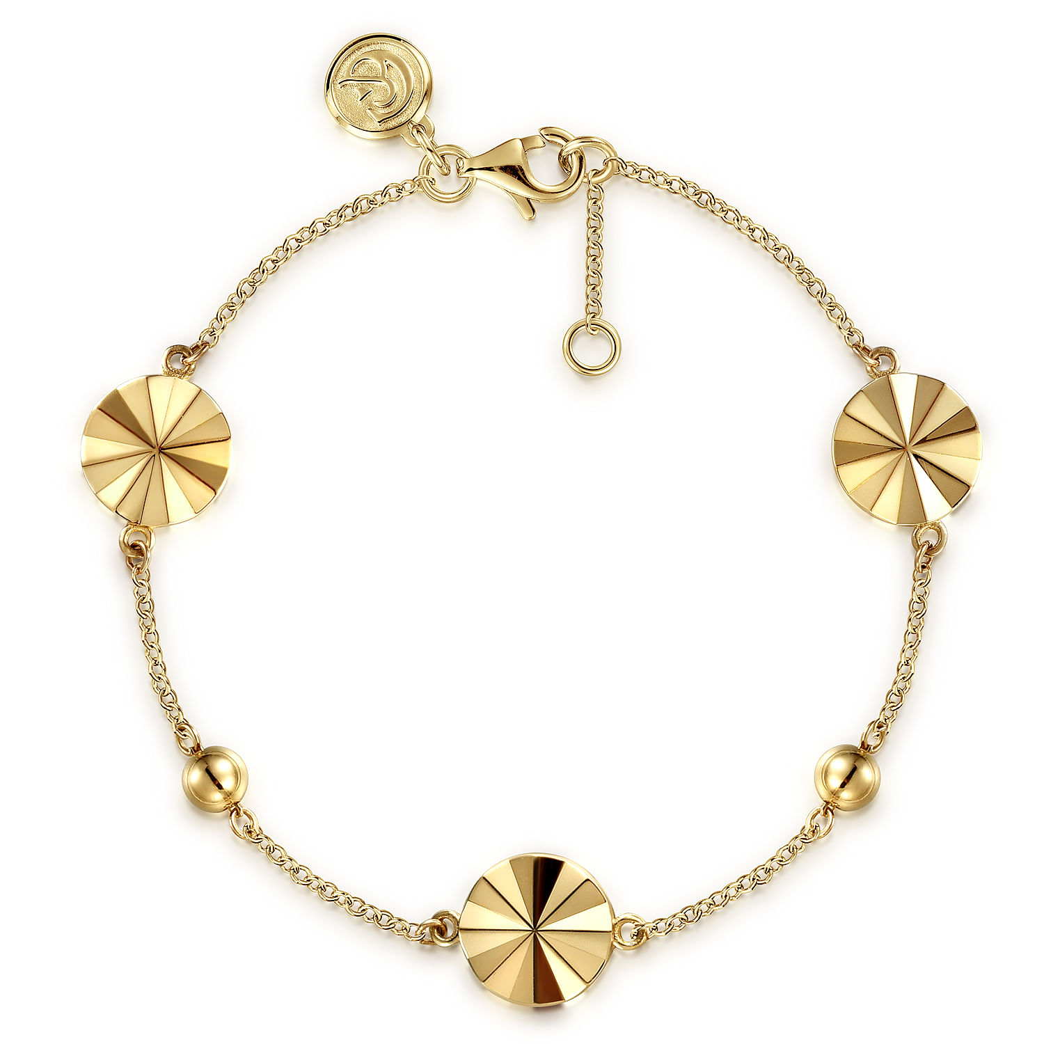 14k Yellow Gold Contemporary Chain Bracelet. SKU