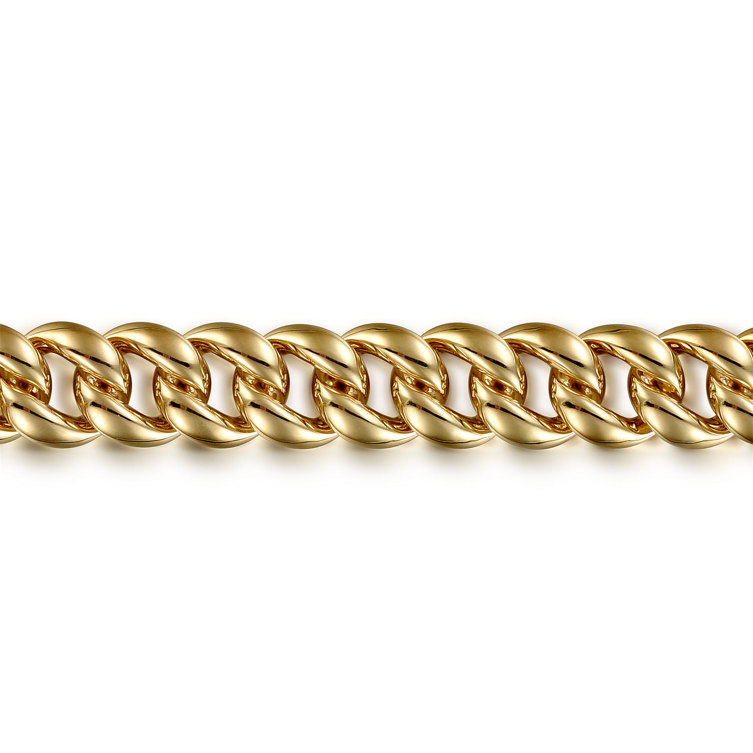 12mm Hollow Cuban Link Tennis Bracelet in 14K Yellow Gold, photograph 2