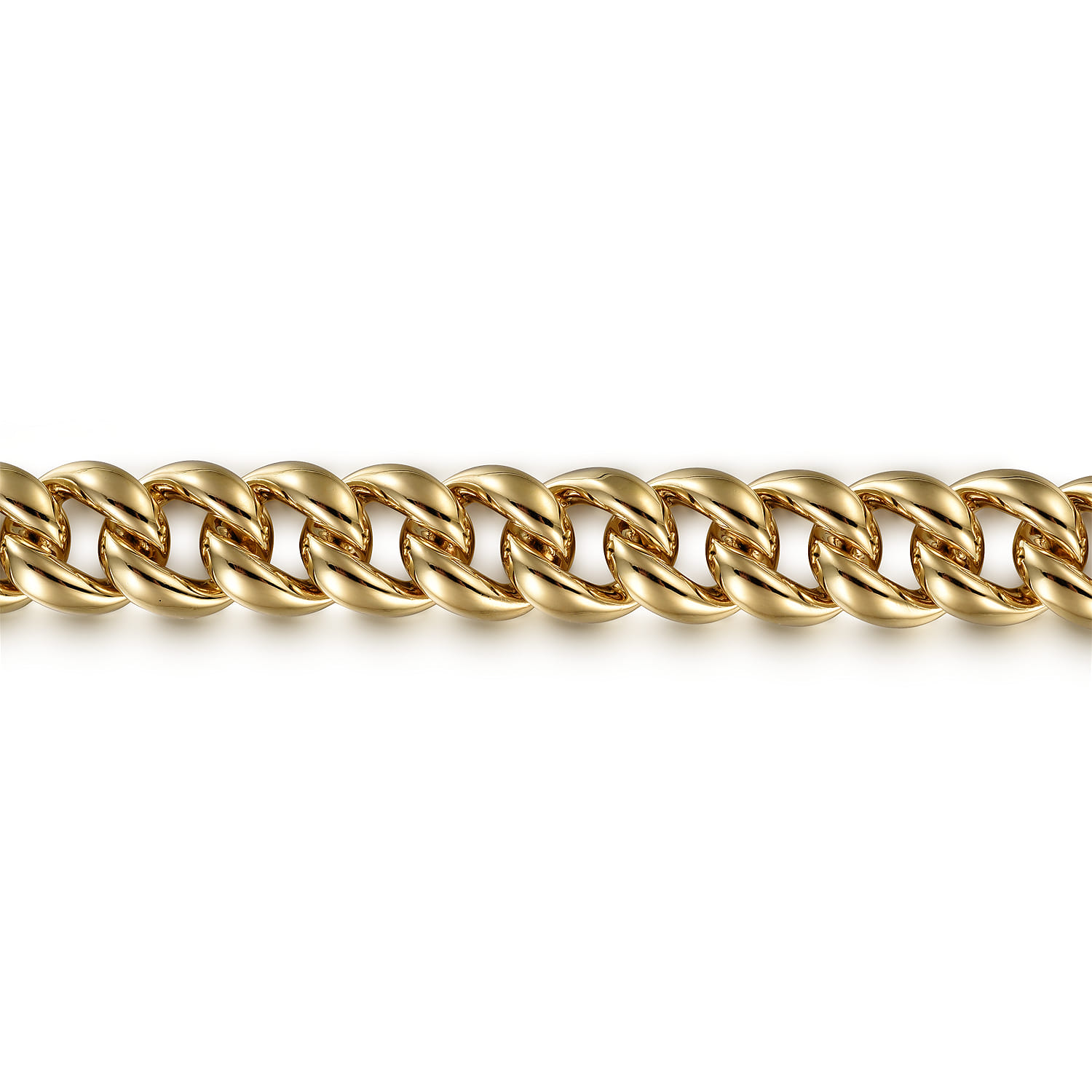 10mm Hollow Cuban Link Tennis Bracelet in 14K Yellow Gold, photograph 2