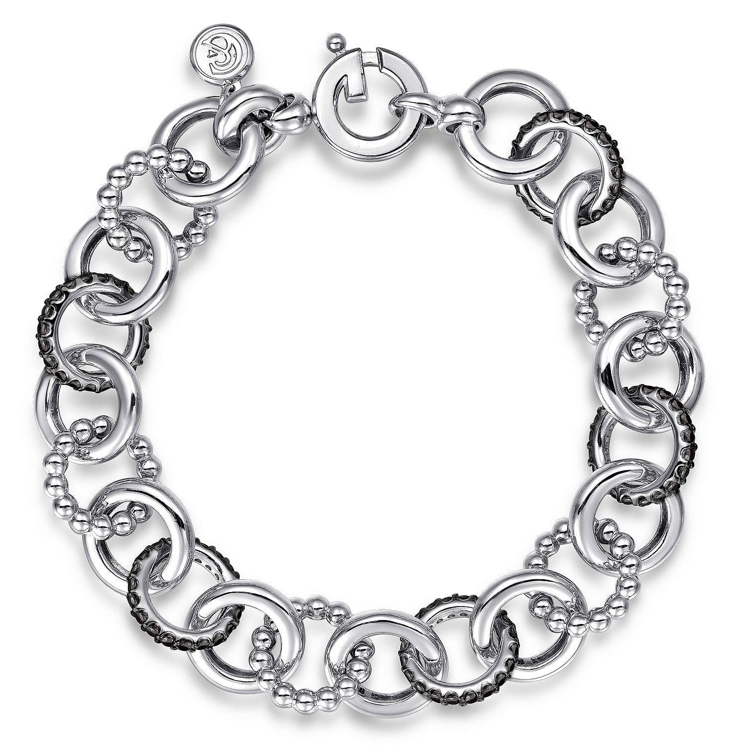 STERLING SILVER BLACK SPINEL outlets BRACELET #A362