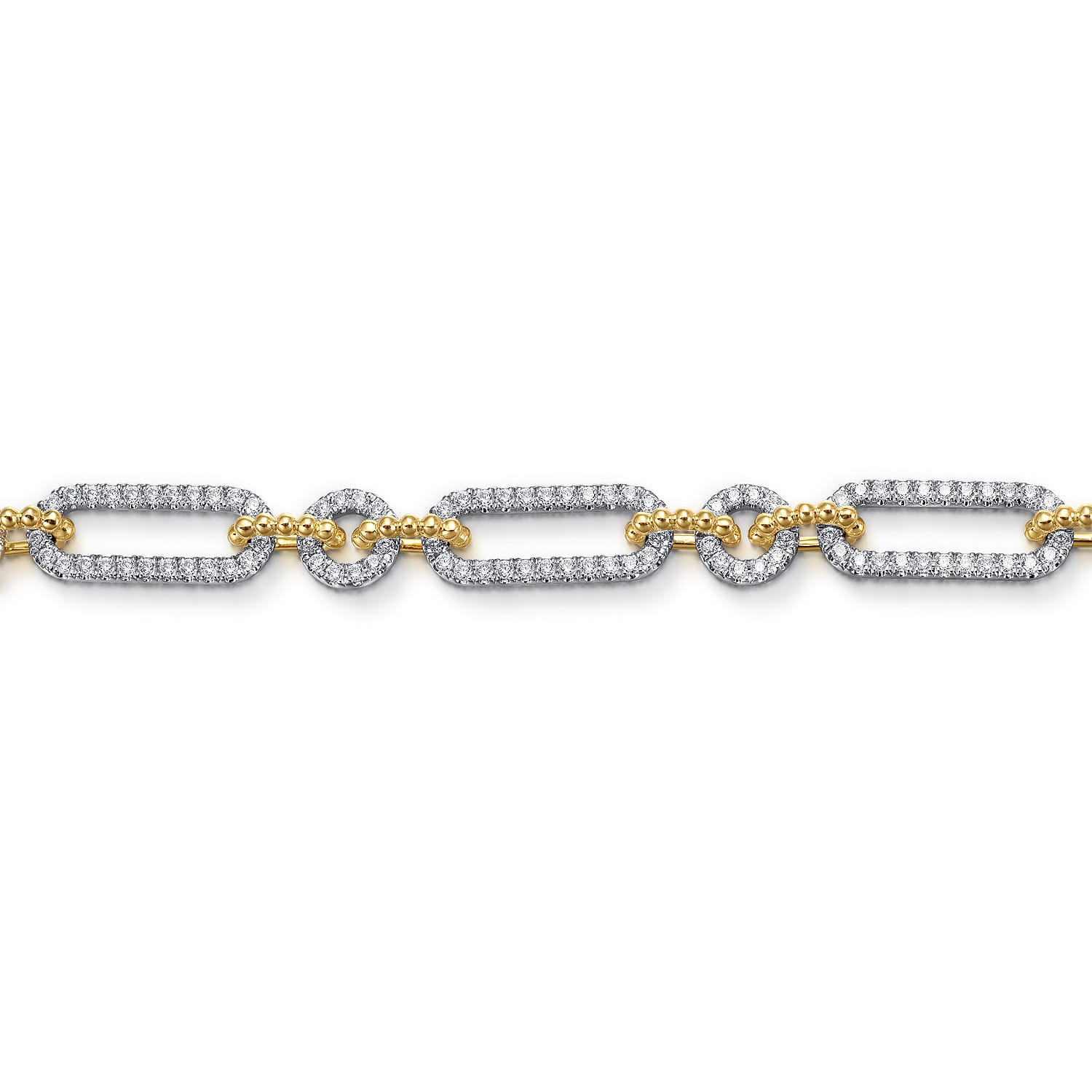 Diamond Bujukan Link Bracelet in 14K White/Yellow Gold, photograph 2