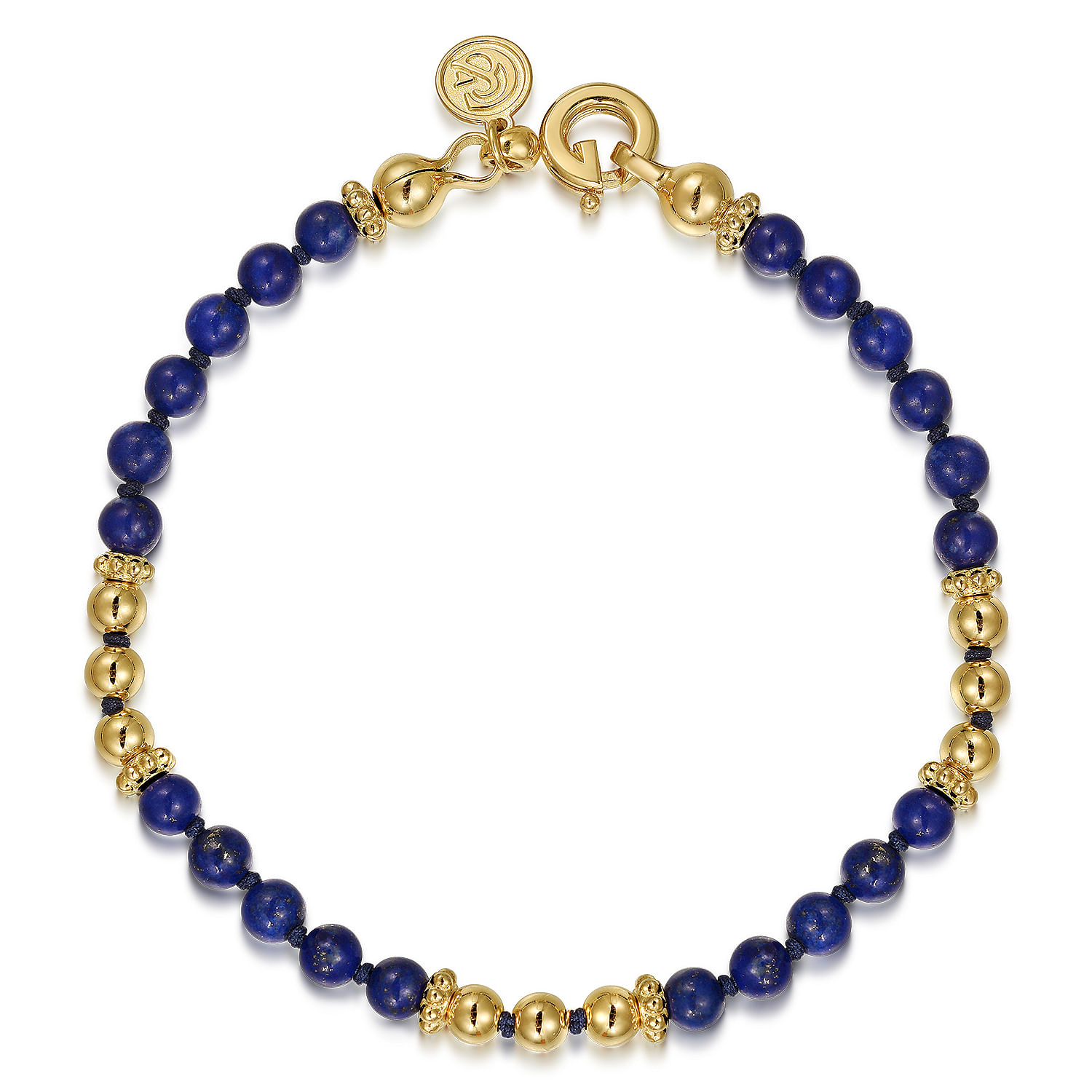 9ct Gold Bracelet with Tiny Faceted Lapis Lazuli Beads, Solid 9ct Gold fashion Dainty Bracelet with Lapis Lazuli Gemstone Charms