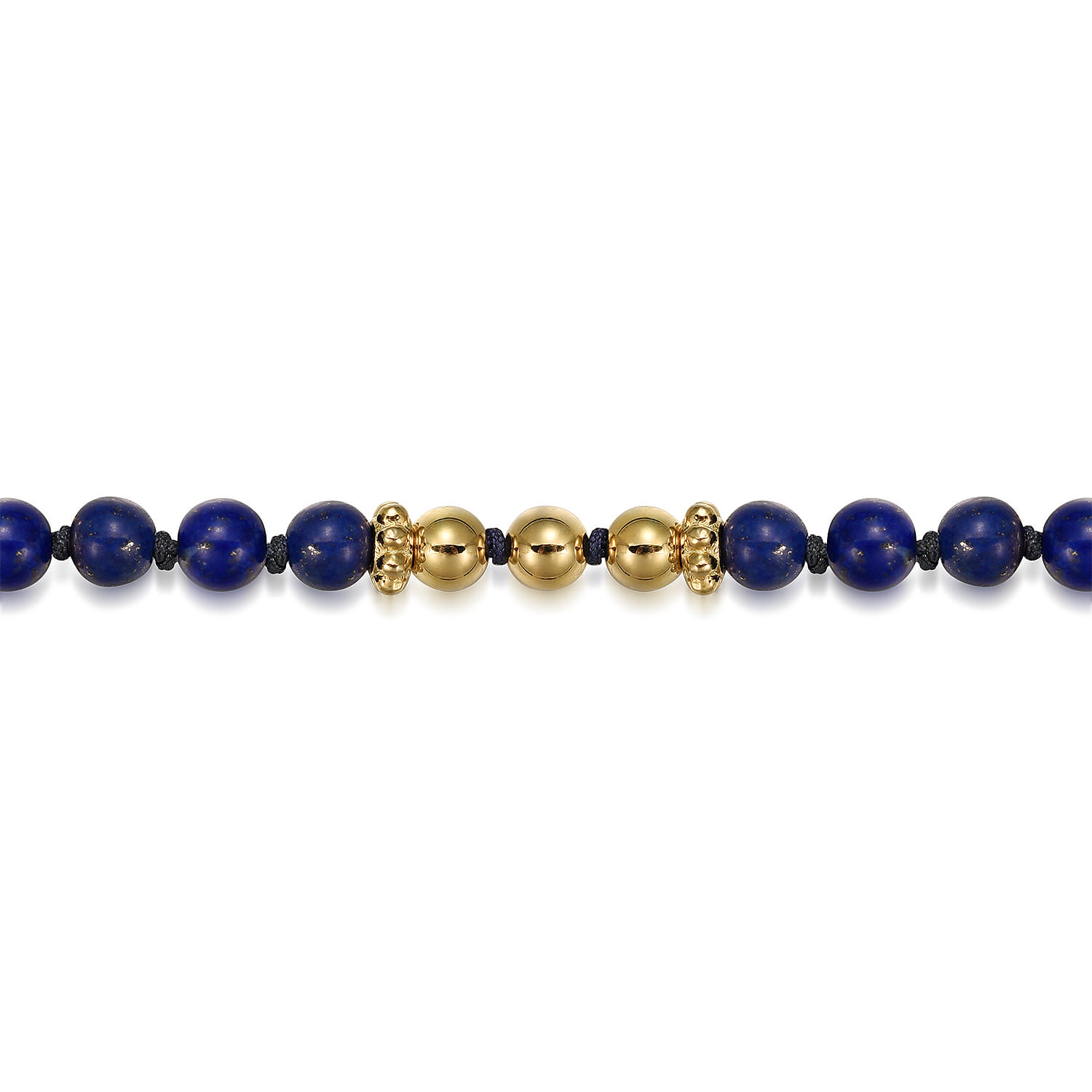Lapis Beads Bracelet in 14K Yellow Gold, photograph 2