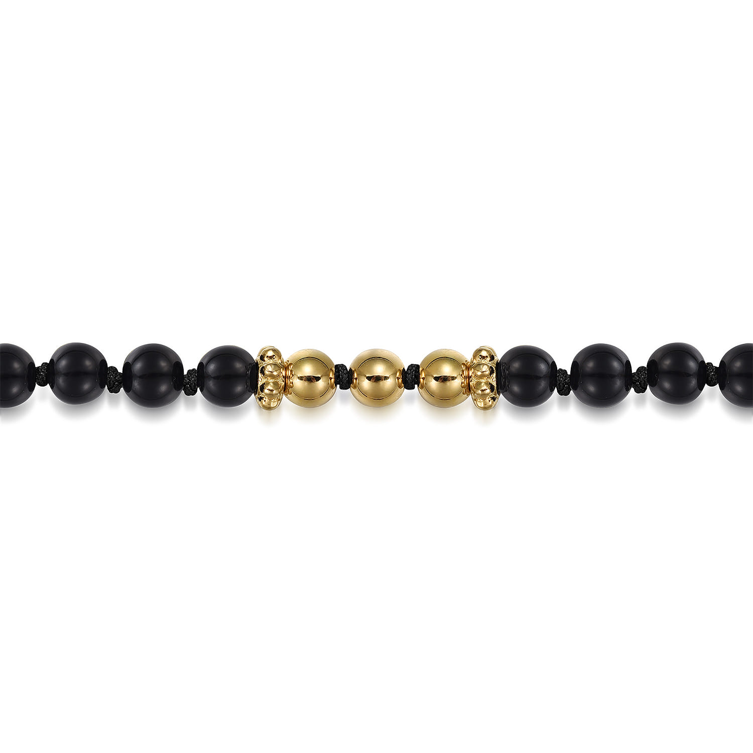 Onyx Beads Bracelet in 14K Yellow Gold, photograph 2