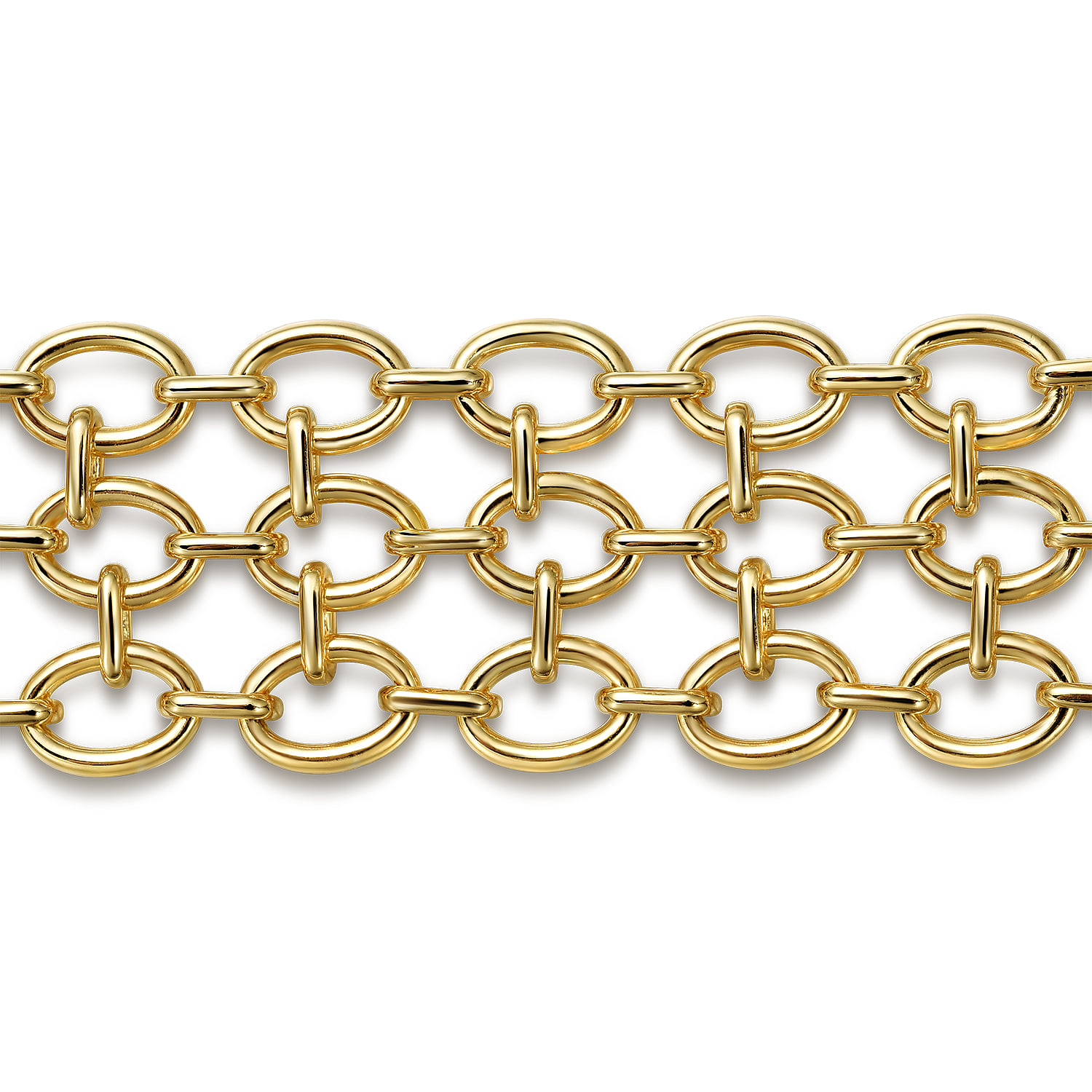 Hollow Link Chain Bracelet in 14K Yellow Gold, photograph 2