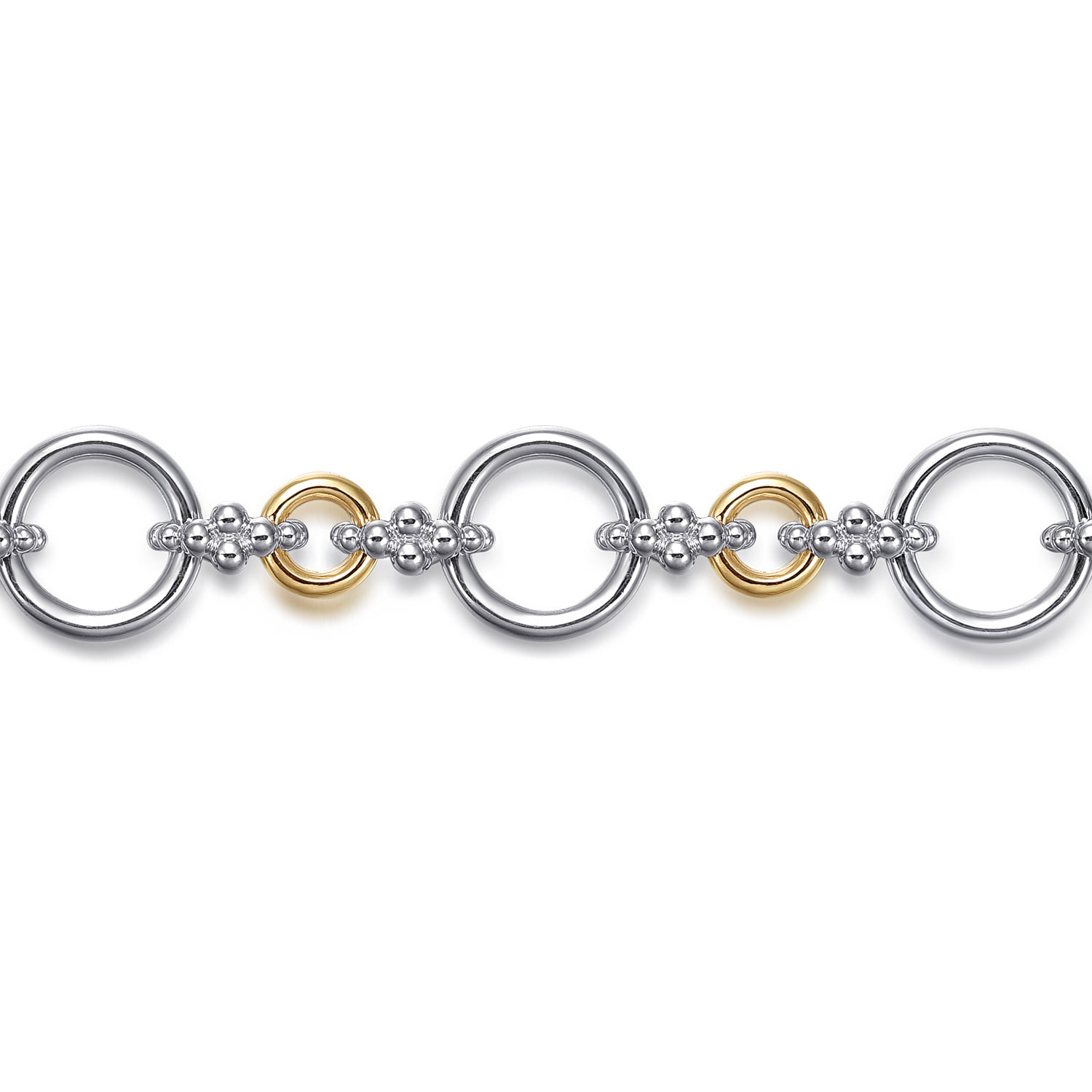 and Bujukan Hollow Tube Link Chain Bracelet in 14K Yellow Gold, photograph 2