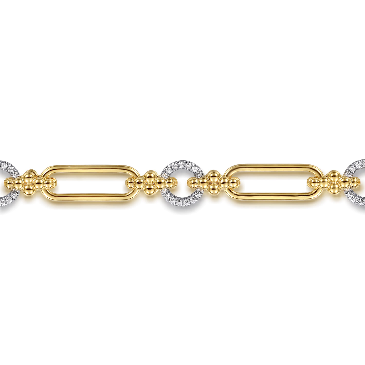 Bujukan and Diamond Link Chain Tennis Bracelet in 14K Yellow Gold, photograph 2