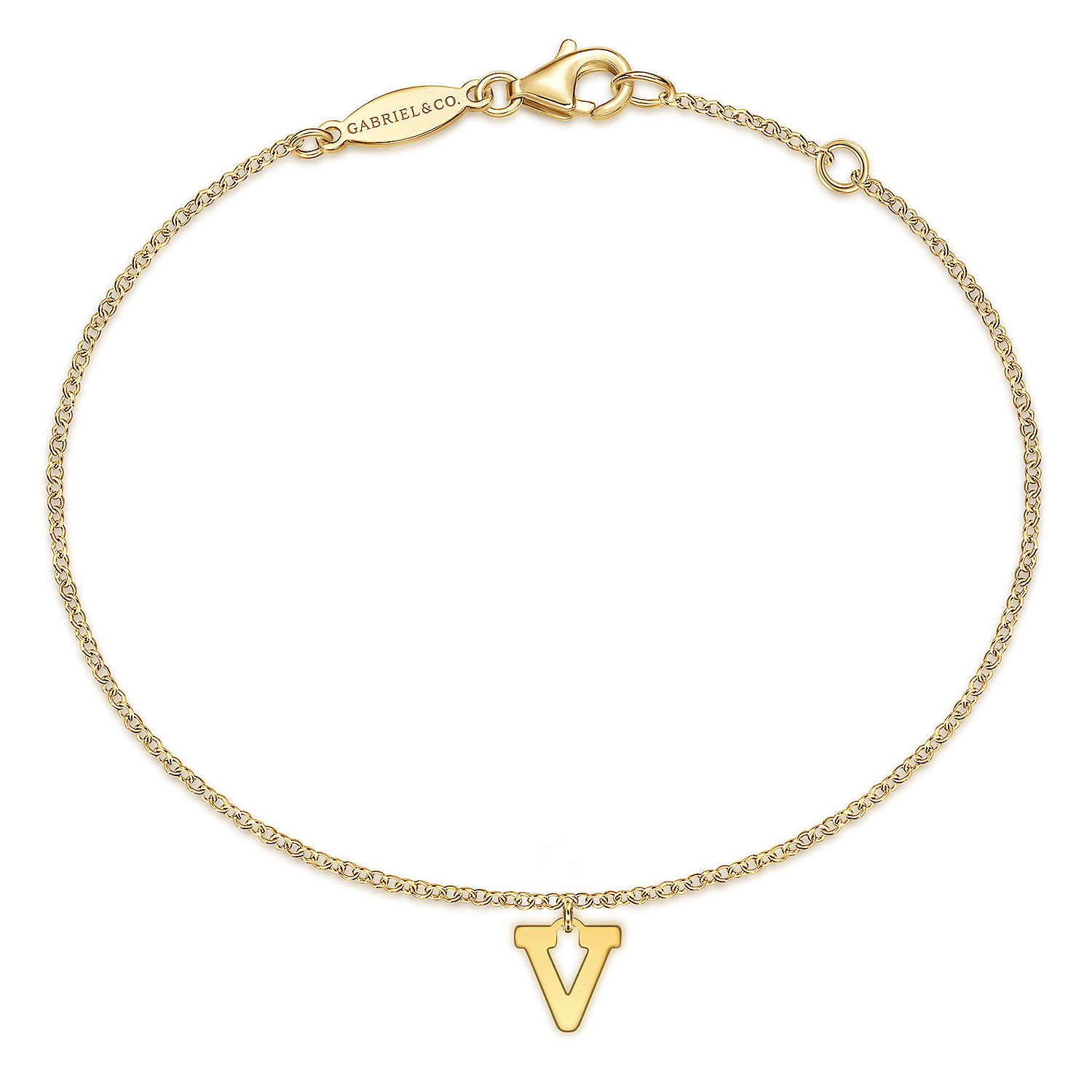 14K Yellow Gold Initial V Bracelet @ $310. Shop Bracelets