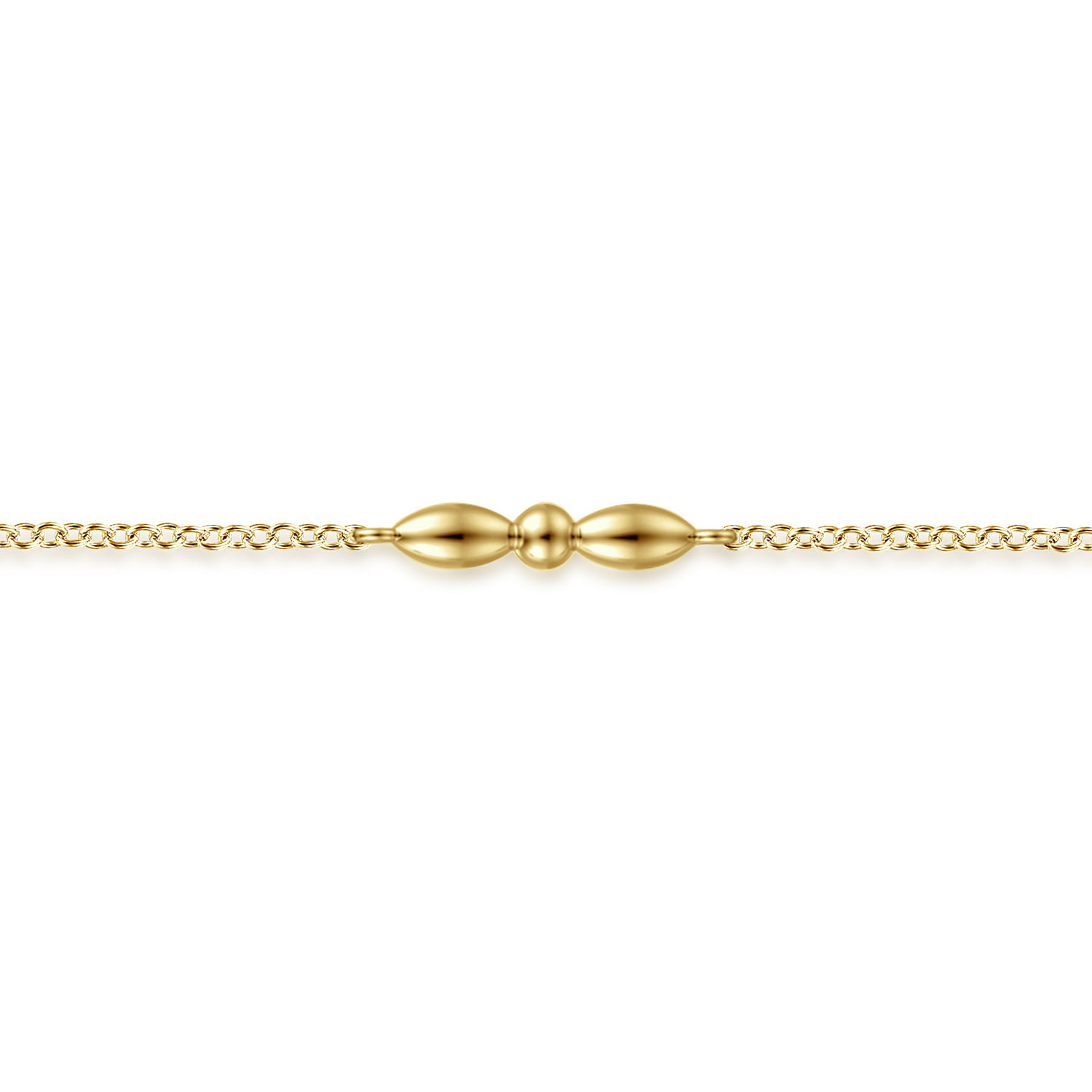 Bujukan Ball Puffy Maquise Station Bracelet in 14K Yellow Gold, photograph 2