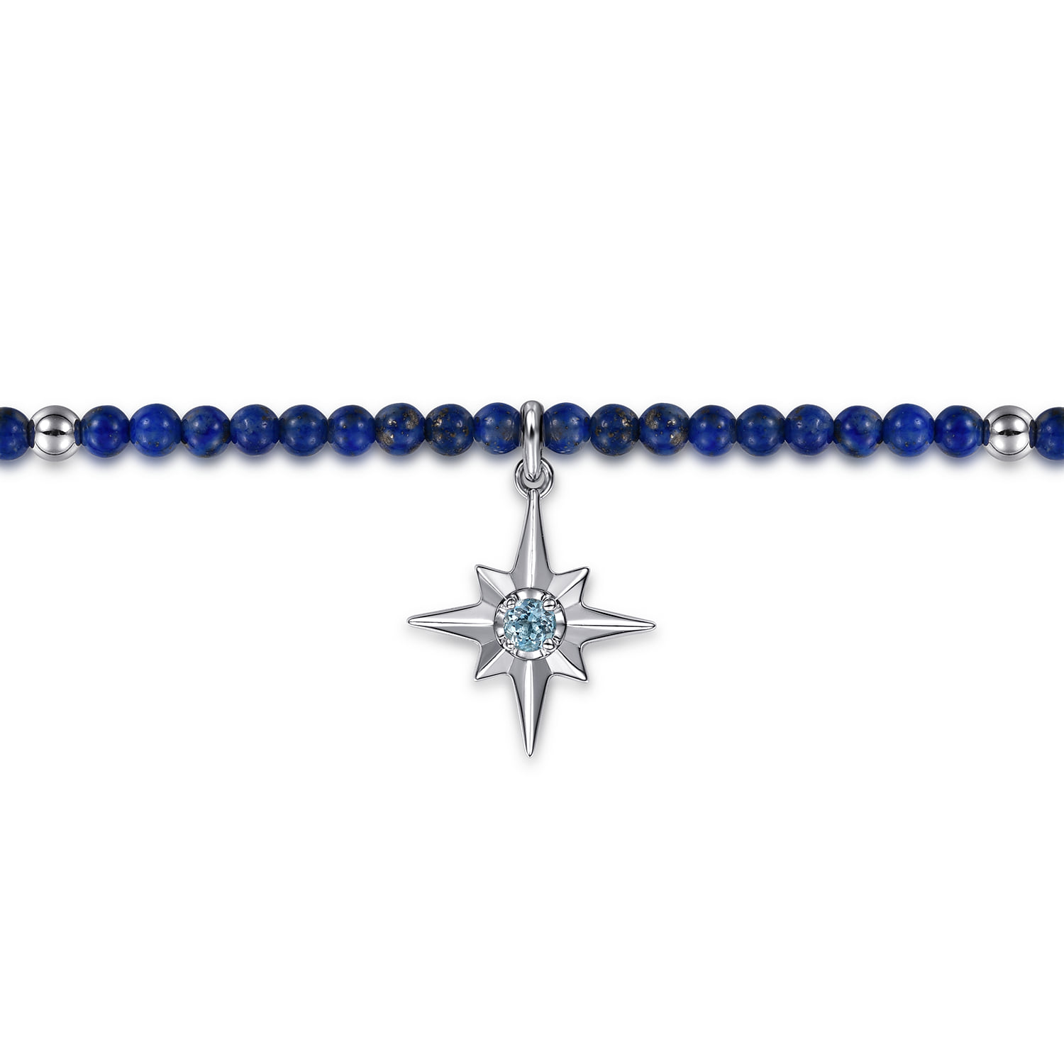 Bujukan Blue Topaz Starburst and Lapis Bracelet in Sterling Silver, photograph 2