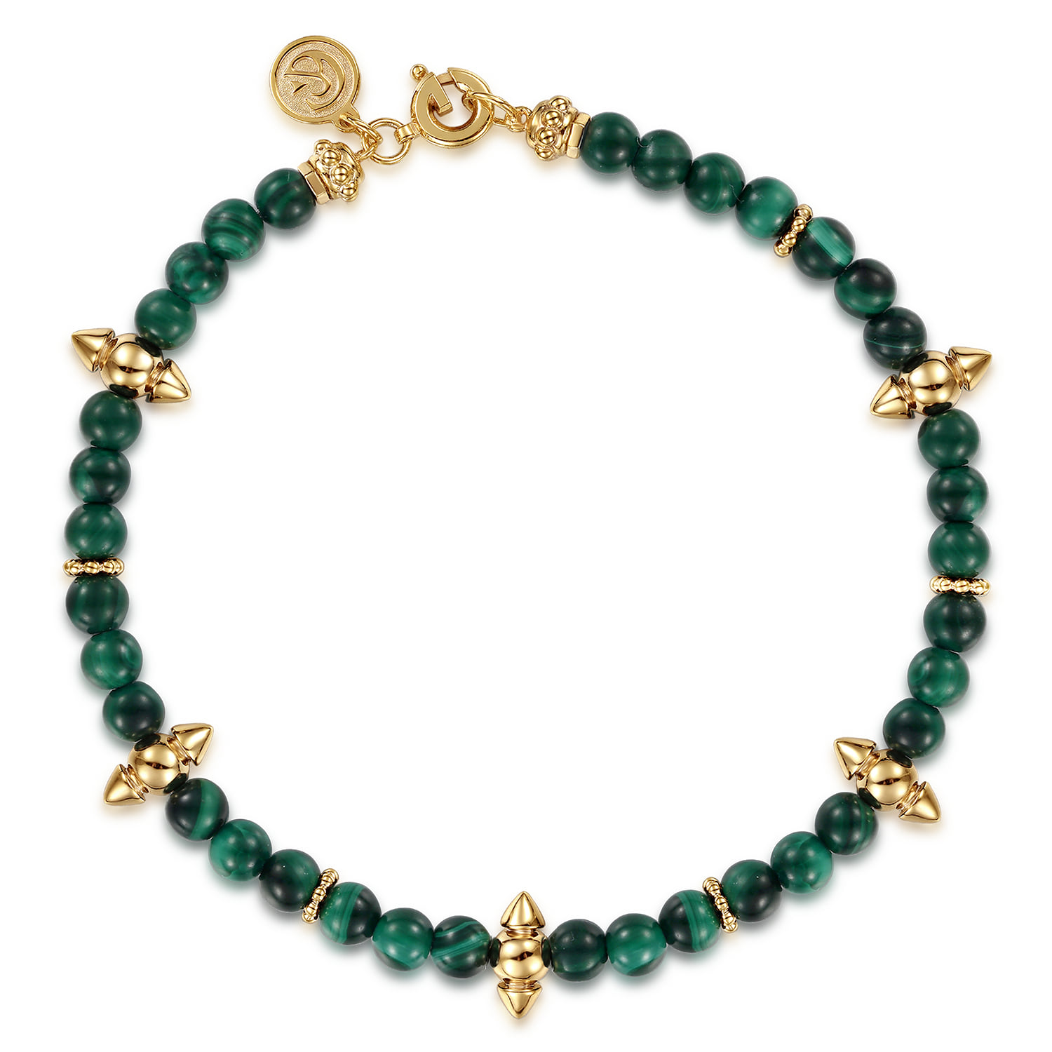 Bujukan and Malachite Spike Station Beaded Bracelet