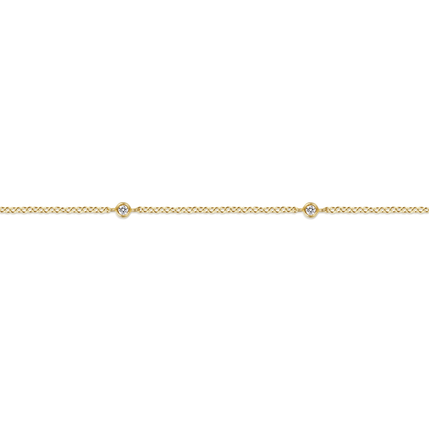 Diamond Bezel Station Bracelet in 14K Yellow Gold, photograph 2