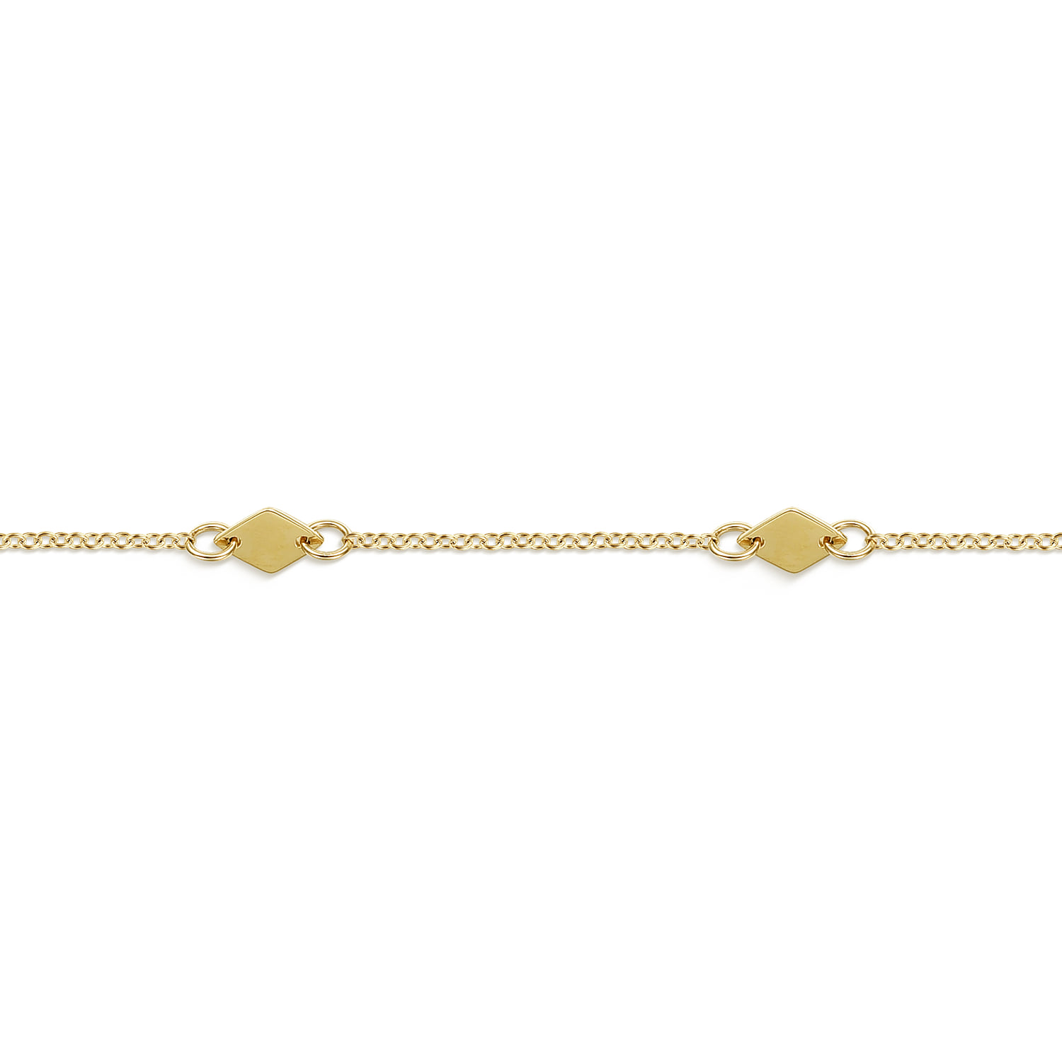 Rhombus Station Bracelet in 14K Yellow Gold, photograph 2