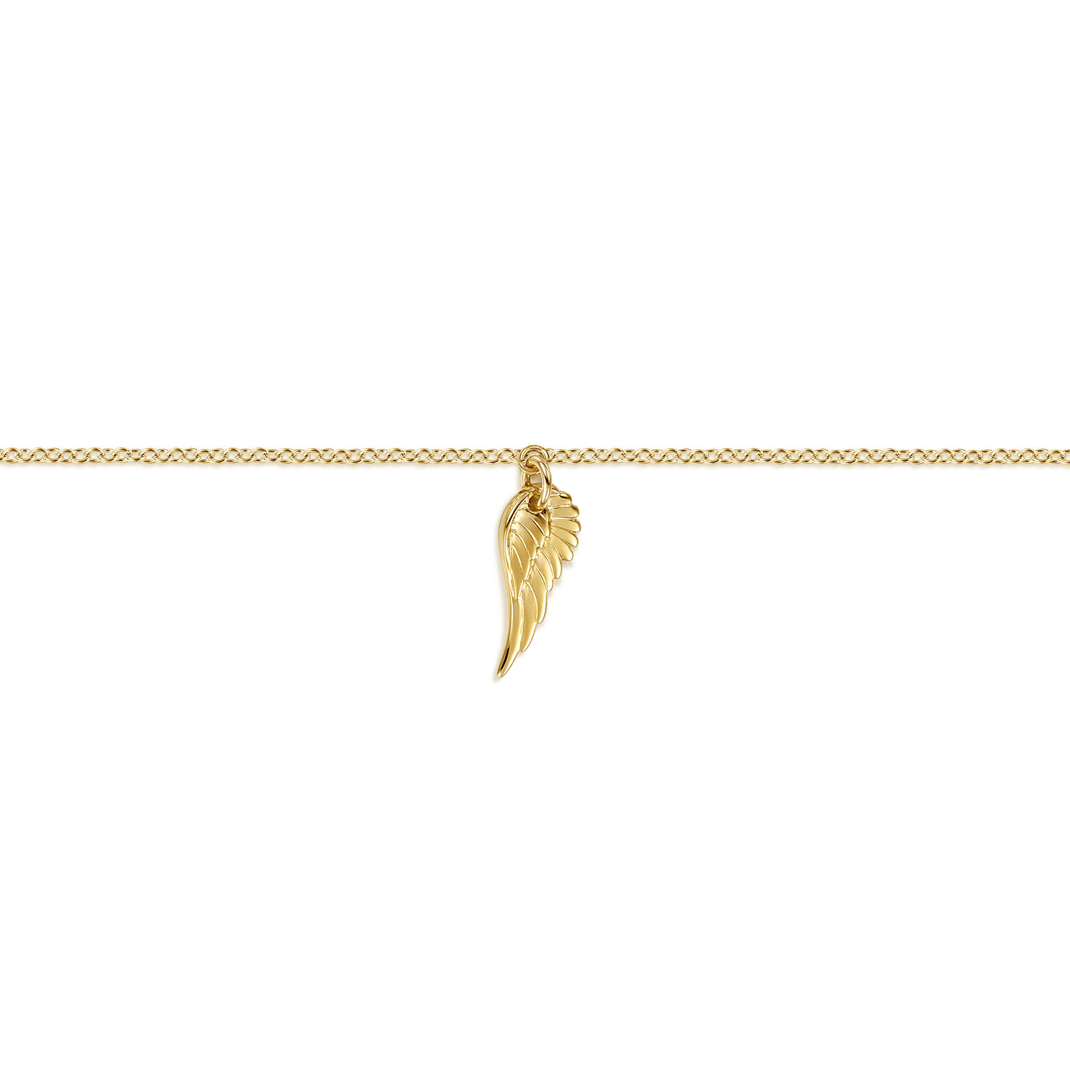 Angel Wing Charm Bracelet in 14K Yellow Gold, photograph 2
