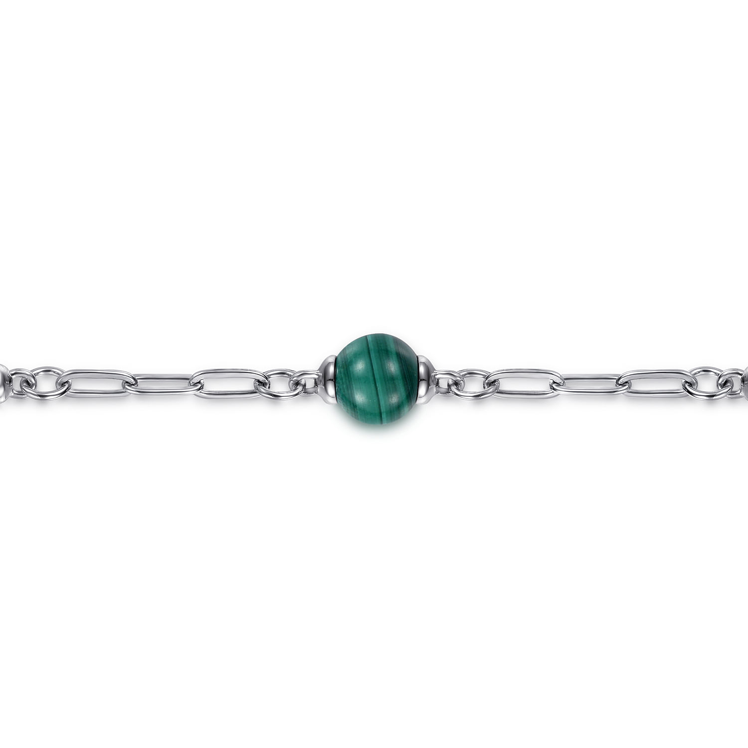 and Brush Bujukan Beads and Malachite Station Bracelet in 14K Yellow Gold, photograph 2