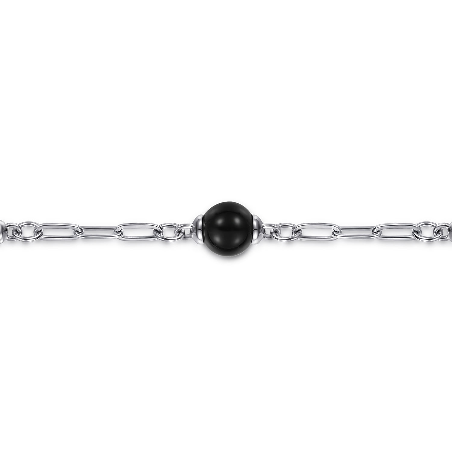 and Brush Bujukan Beads and Onyx Station Bracelet in 14K Yellow Gold, photograph 2