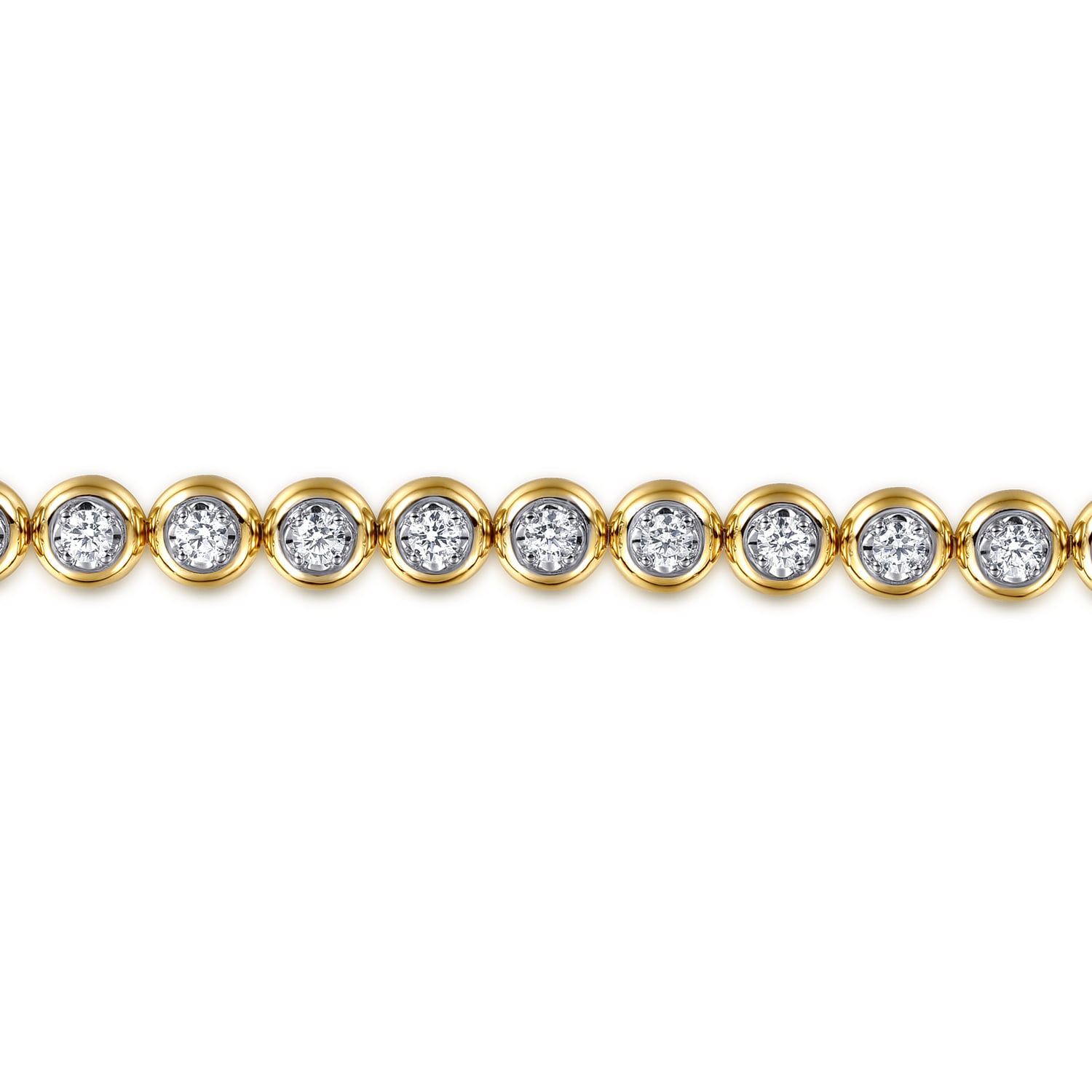 Diamond Tennis Bracelet in 14K White/Yellow Gold, photograph 2