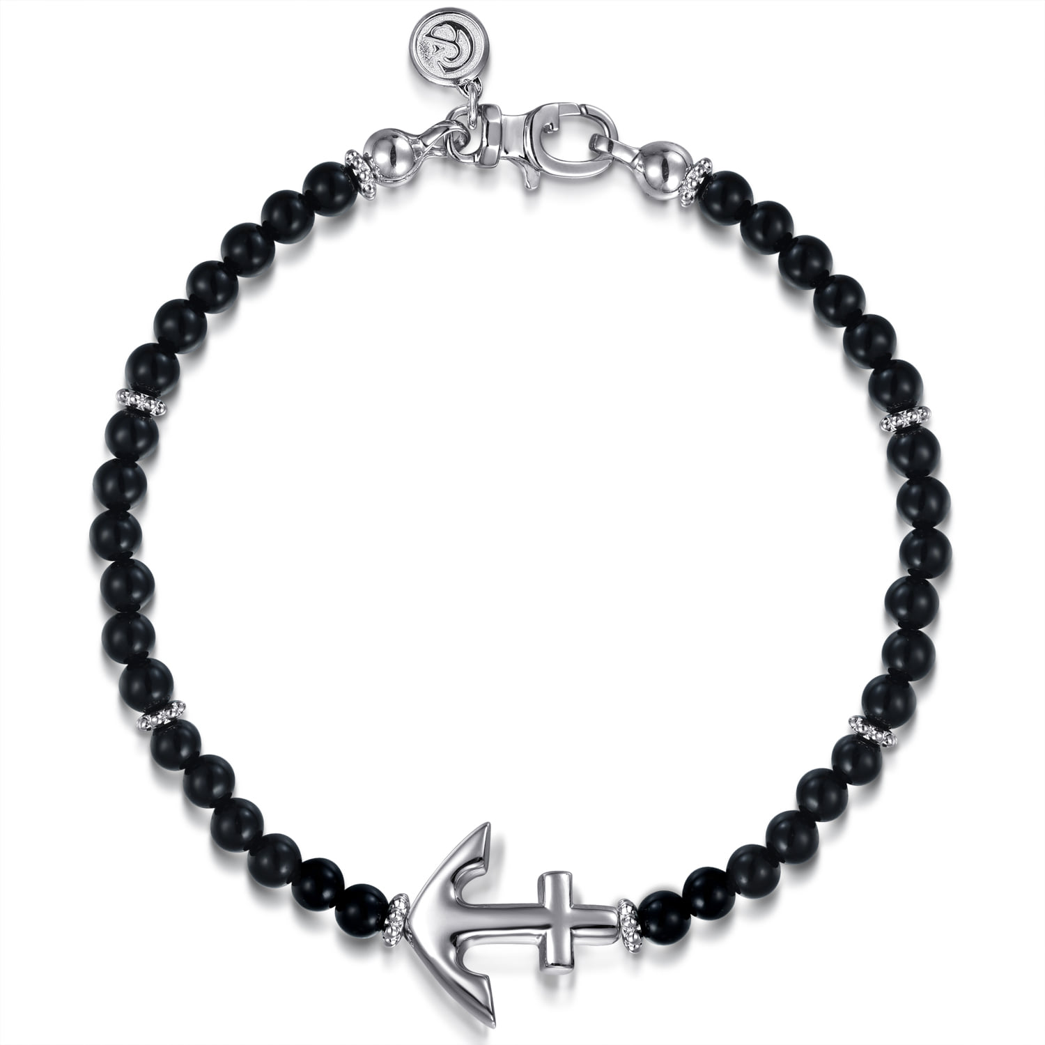 Beaded Bracelet Anchor Onyx 4mm