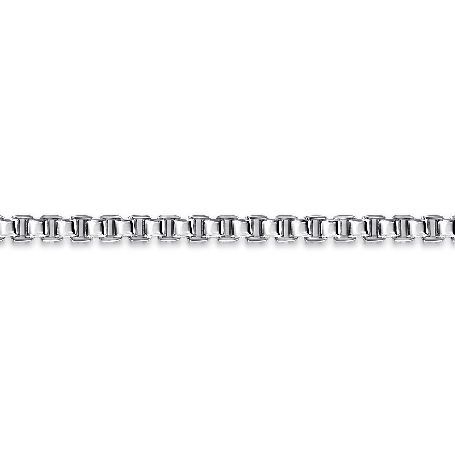 5mm Men's Solid Box Chain Bracelet in Sterling Silver, photograph 2