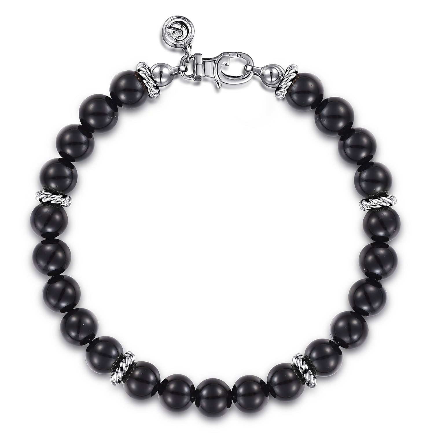 Black Onyx Bracelet, Sterling Silver, high quality Stretchy Beaded Bracelet, Father's Day Gifts