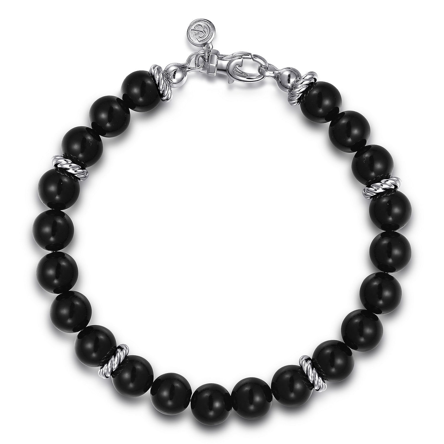 【BLACKPURPLE】24FW★ Money Keeper Onyx Bracelet Black Onyx Posh Power Bracelet With Sterling Silver. Free