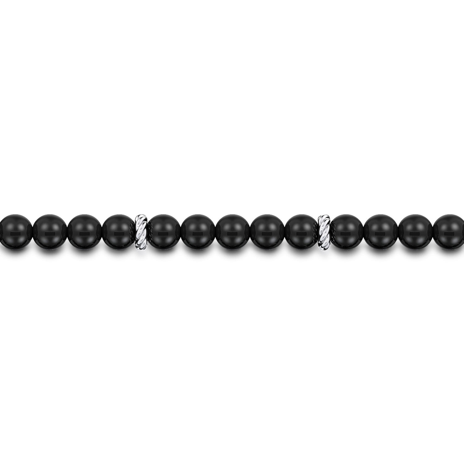 and 6mm Onyx Beaded Bracelet in Sterling Silver, photograph 2