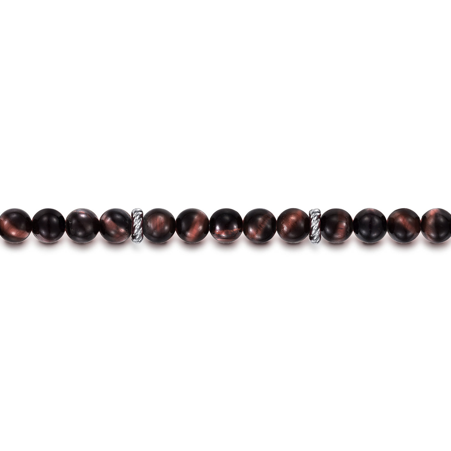 and 6mm Tiger Eye Beaded Bracelet in Sterling Silver, photograph 2