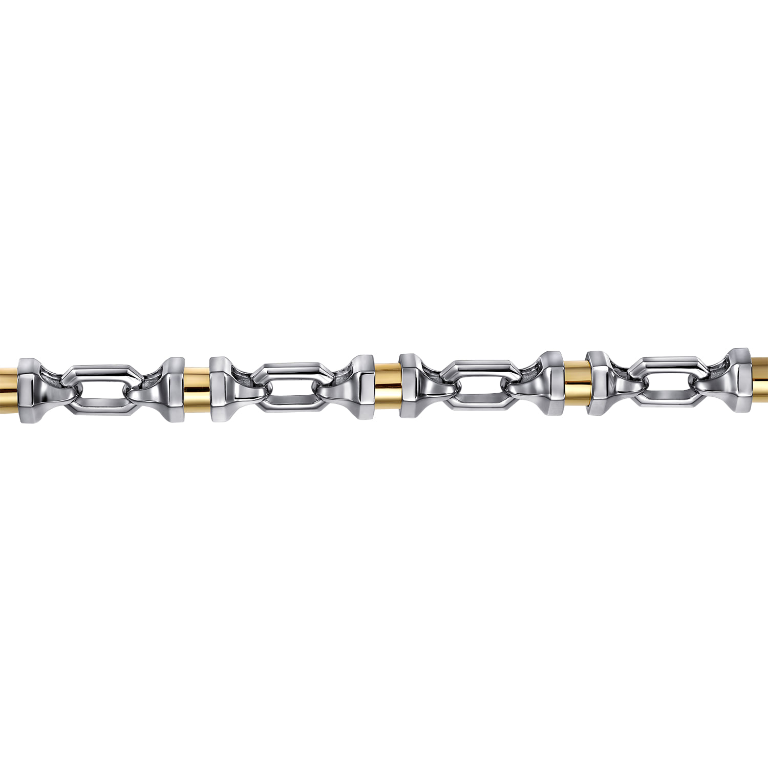 Chain Bracelet Cylinder Spacer and in 14K Yellow Gold, photograph 2