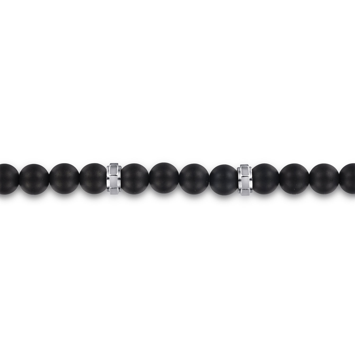 Black Titanium Beaded Bracelet 6mm in Sterling Silver, photograph 2