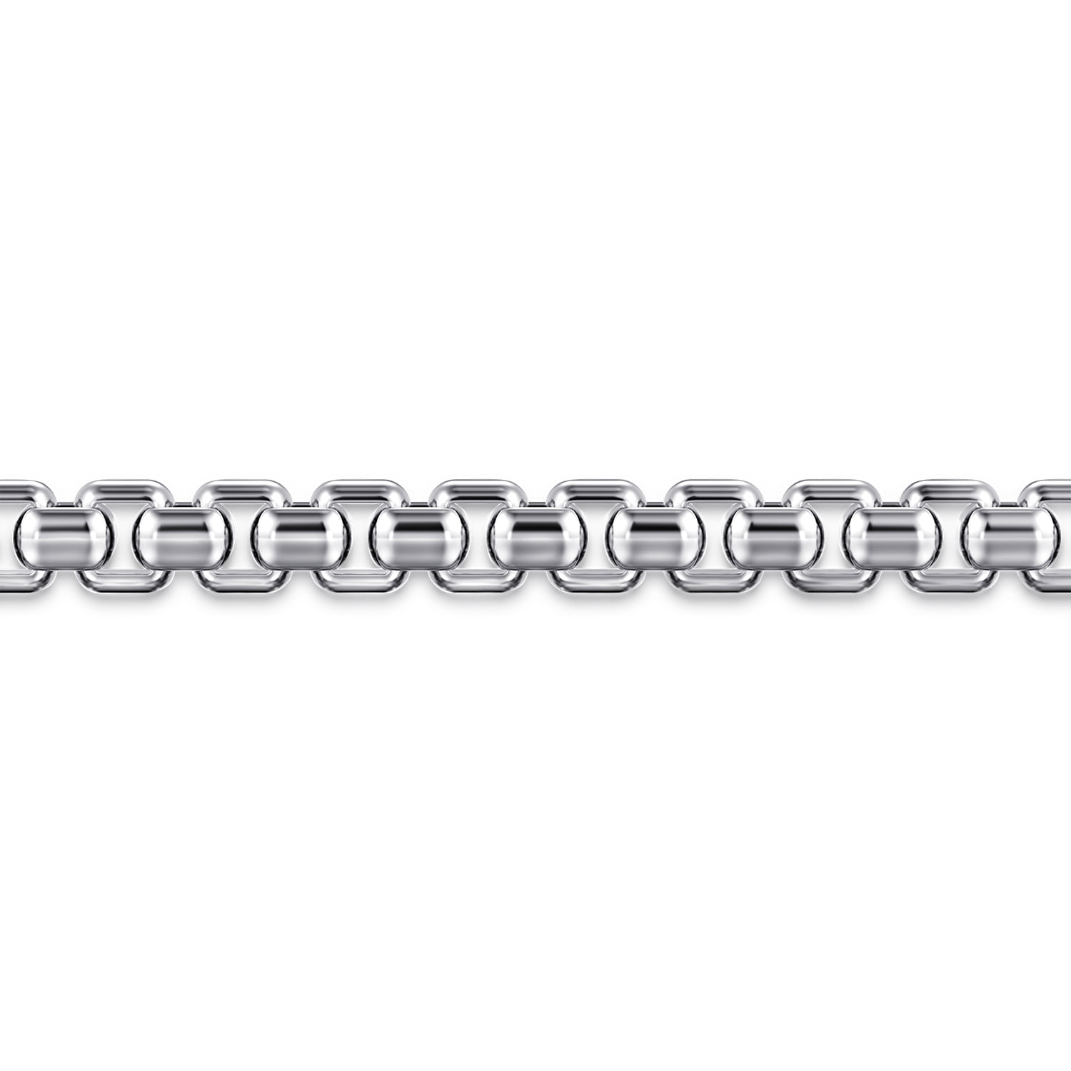 5mm Men's Solid Box Chain Bracelet in Sterling Silver, photograph 2