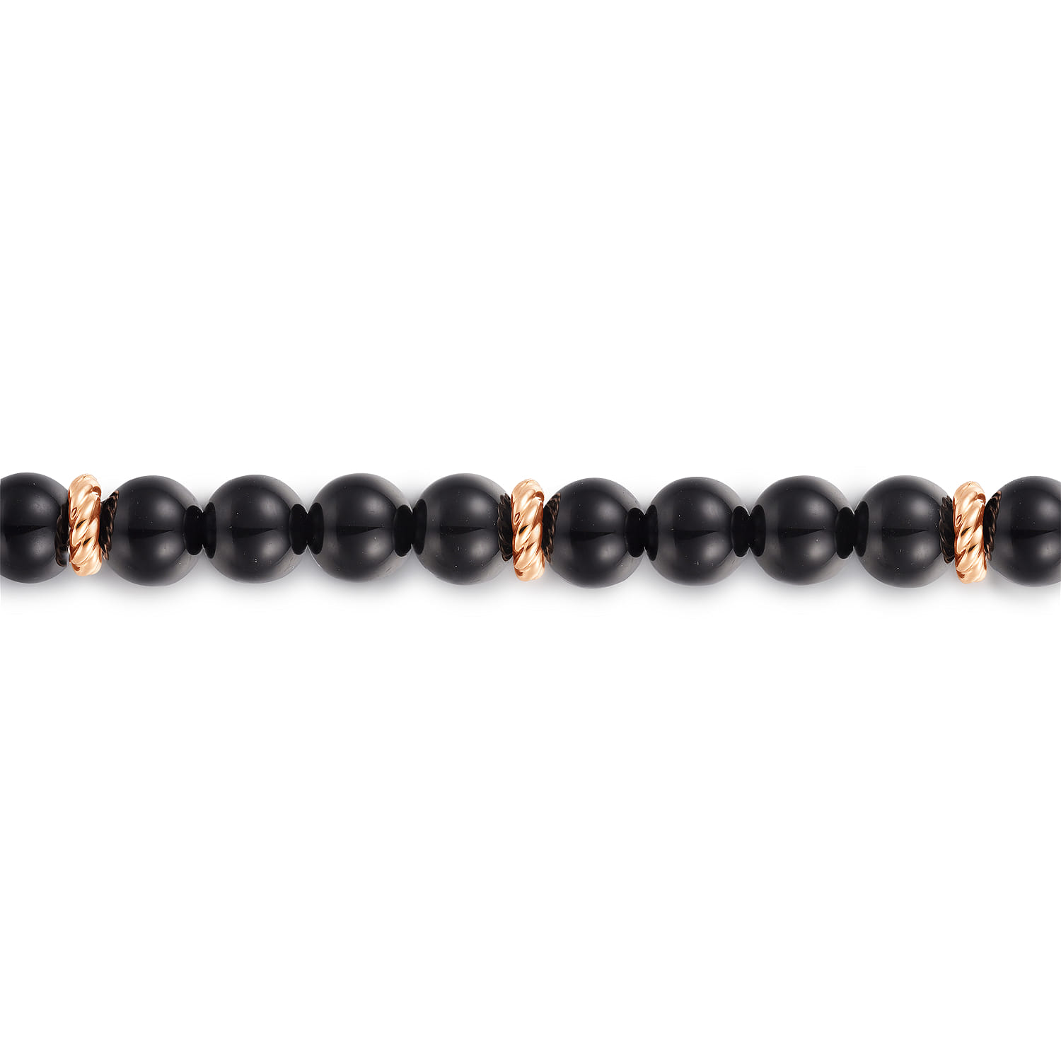 Black Onyx Bracelet in 14K Rose Gold, photograph 2
