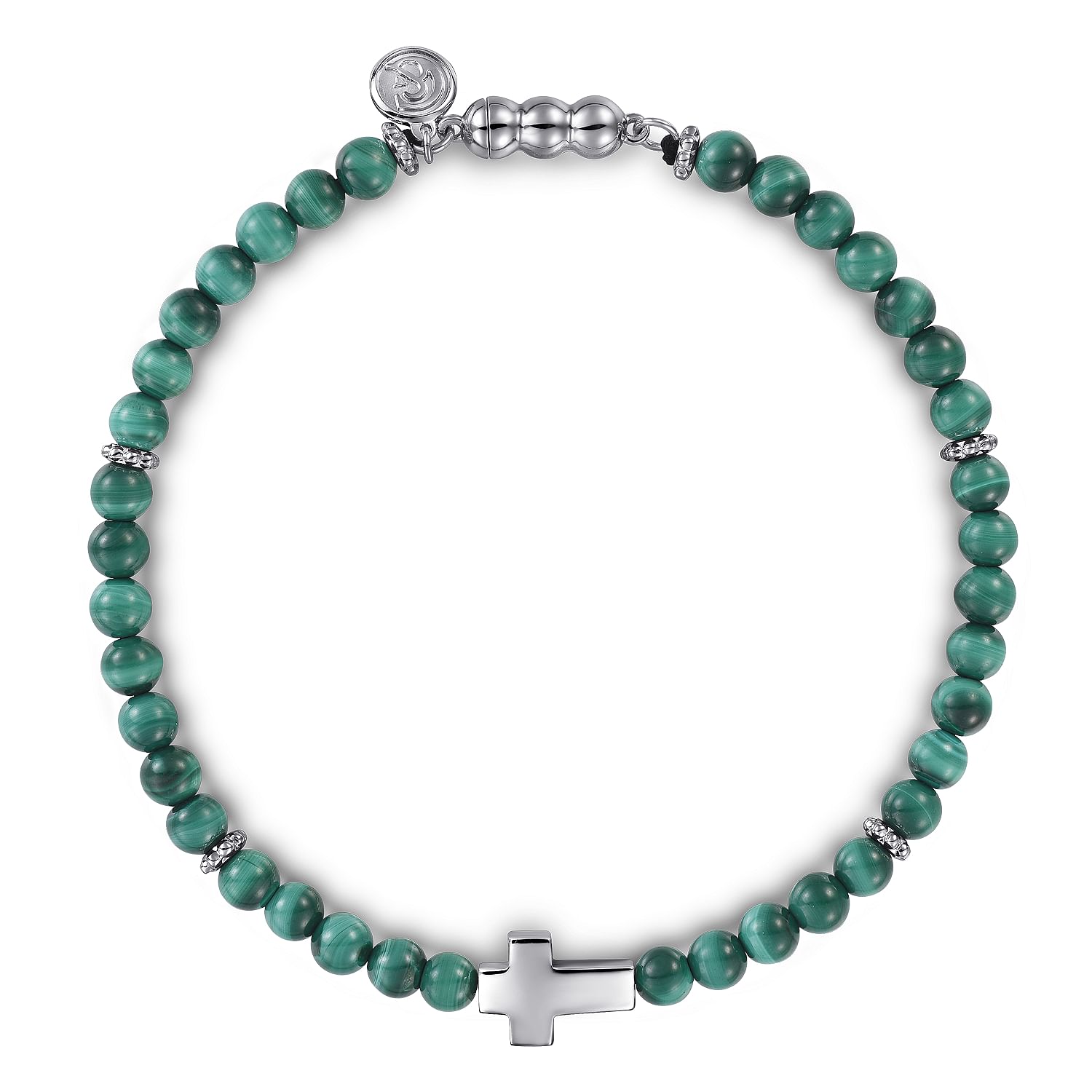 SS VIN MEXICO 925 cheapest BEZEL MALACHITE SQUARE LINKED BRACELET