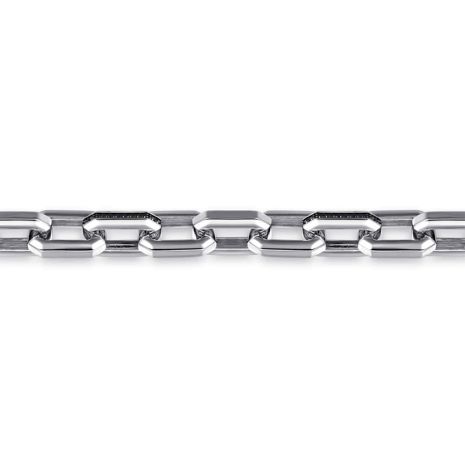 Faceted Chain Black Spinel Bracelet in Sterling Silver, photograph 2