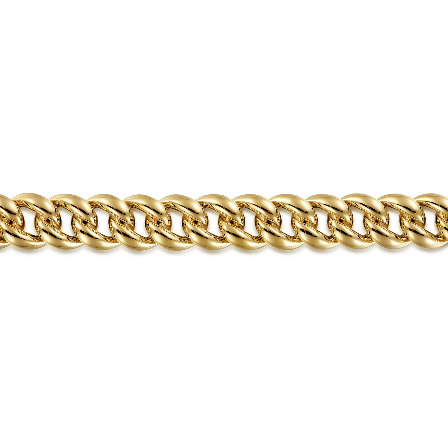 10mm Width Classic Plain Men's Cuban Bracelet in 14K Yellow Gold, photograph 2