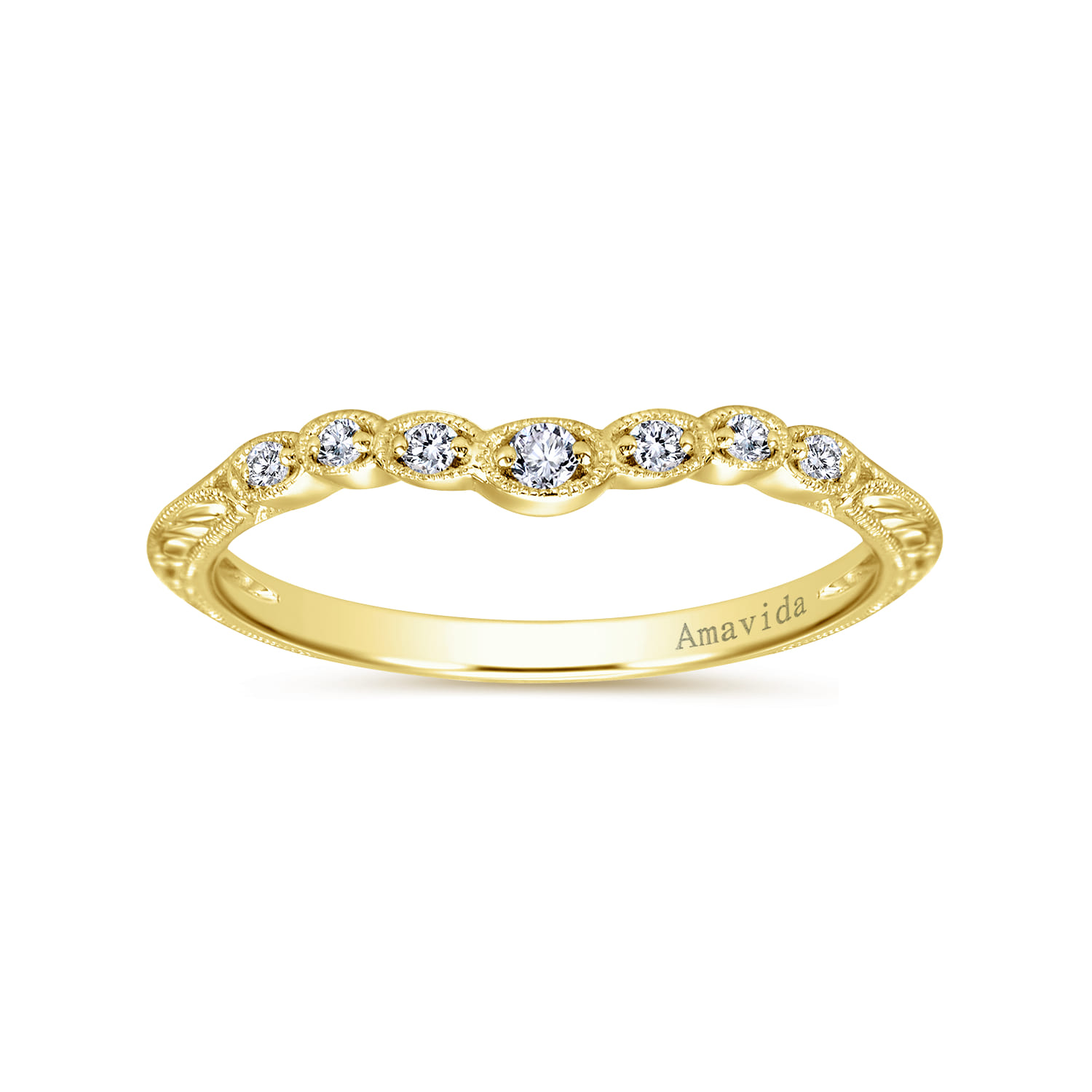 Diamond Matching Wedding Band in 18K Yellow Gold, photograph 5