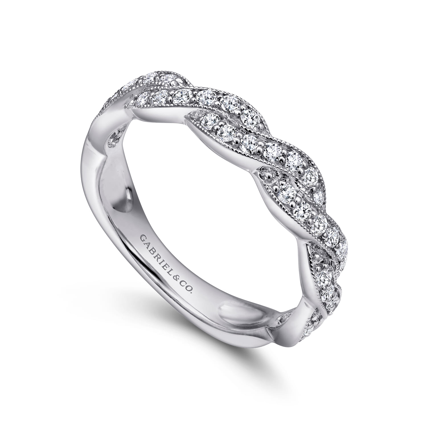 Diamond Matching Wedding Band in 14K White Gold, photograph 2