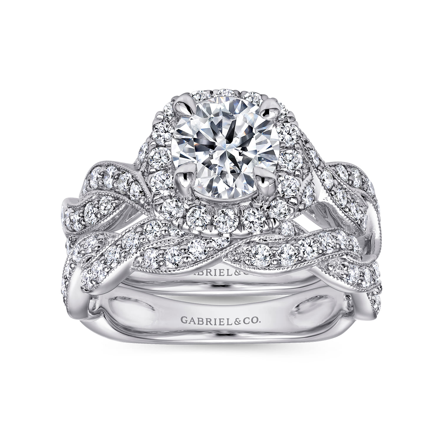 Diamond Matching Wedding Band in 14K White Gold, photograph 3