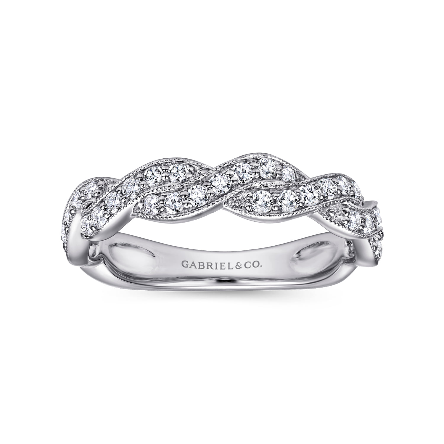 Diamond Matching Wedding Band in 14K White Gold, photograph 4