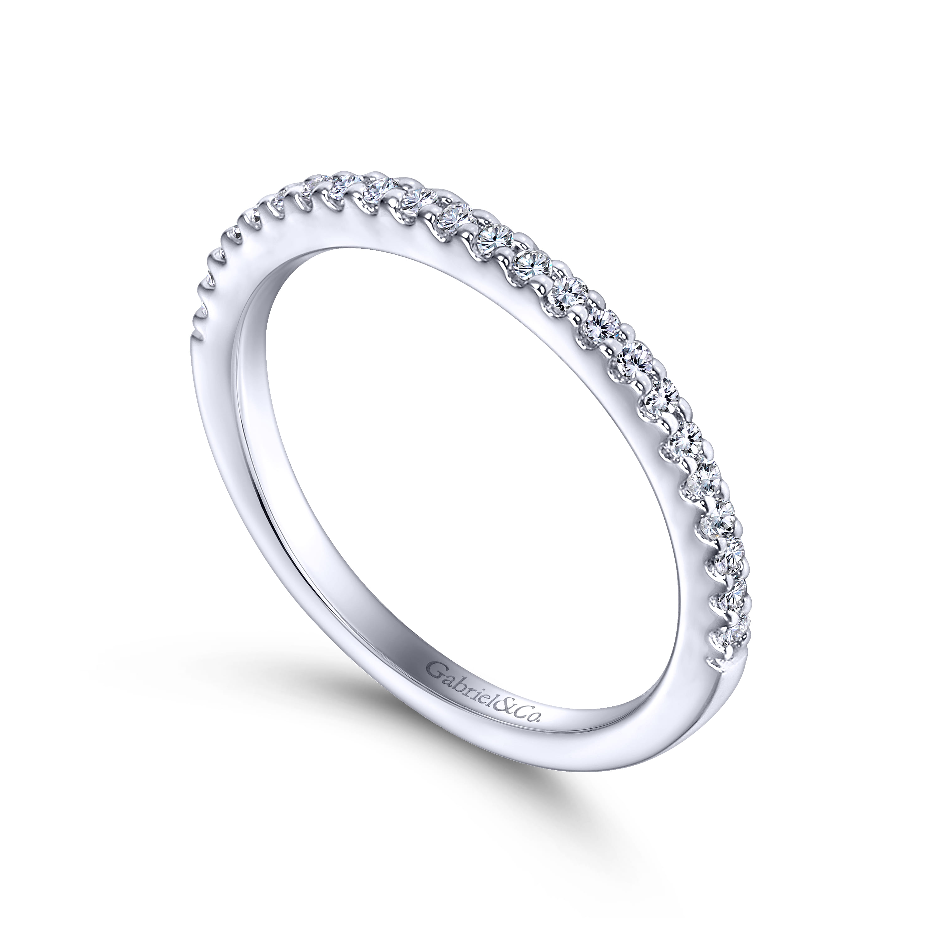 Diamond Matching Wedding Band in 14K White Gold, photograph 3