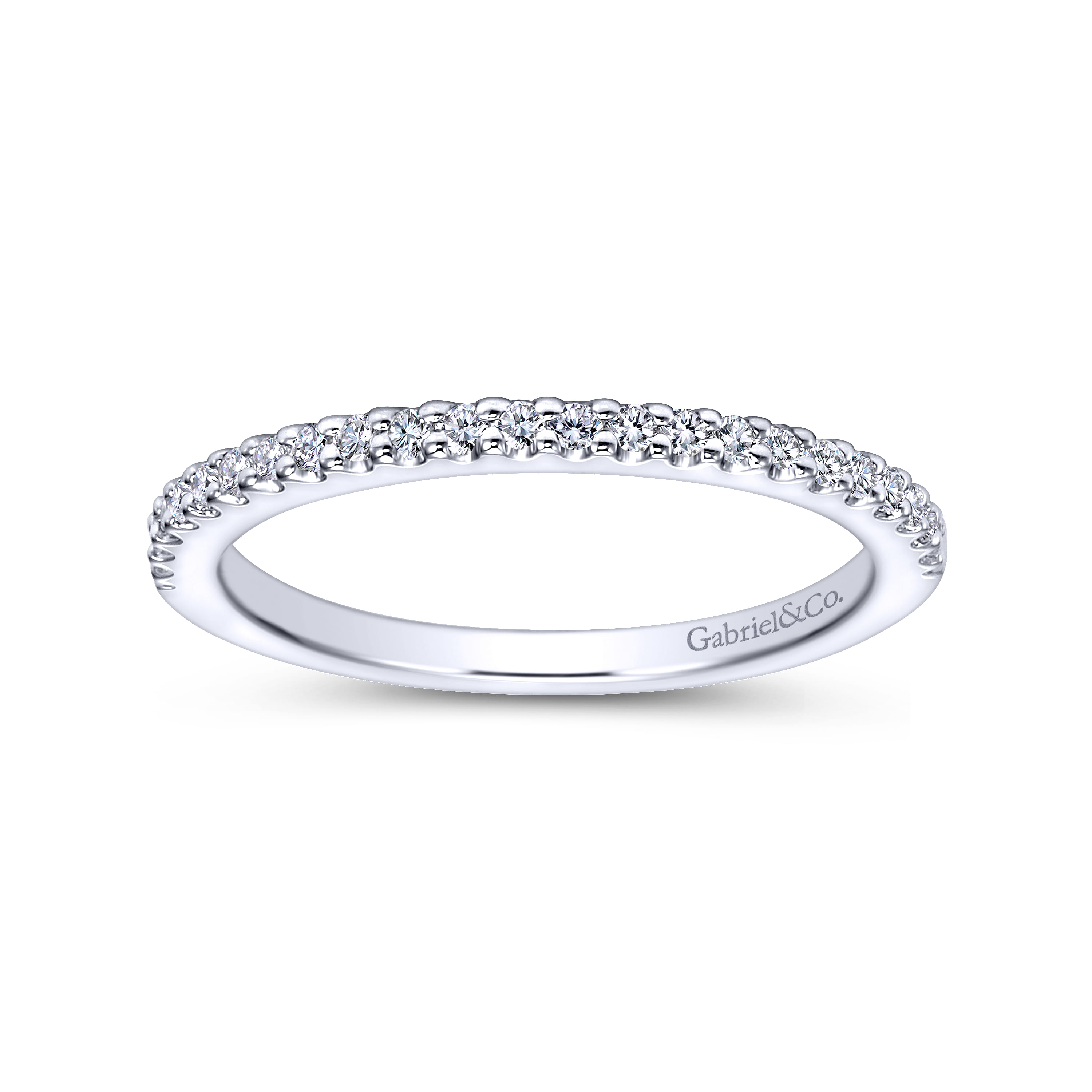 Diamond Matching Wedding Band in 14K White Gold, photograph 5