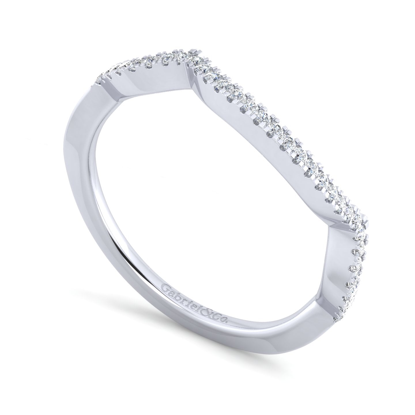 Diamond Matching Wedding Band in 14K White Gold, photograph 3