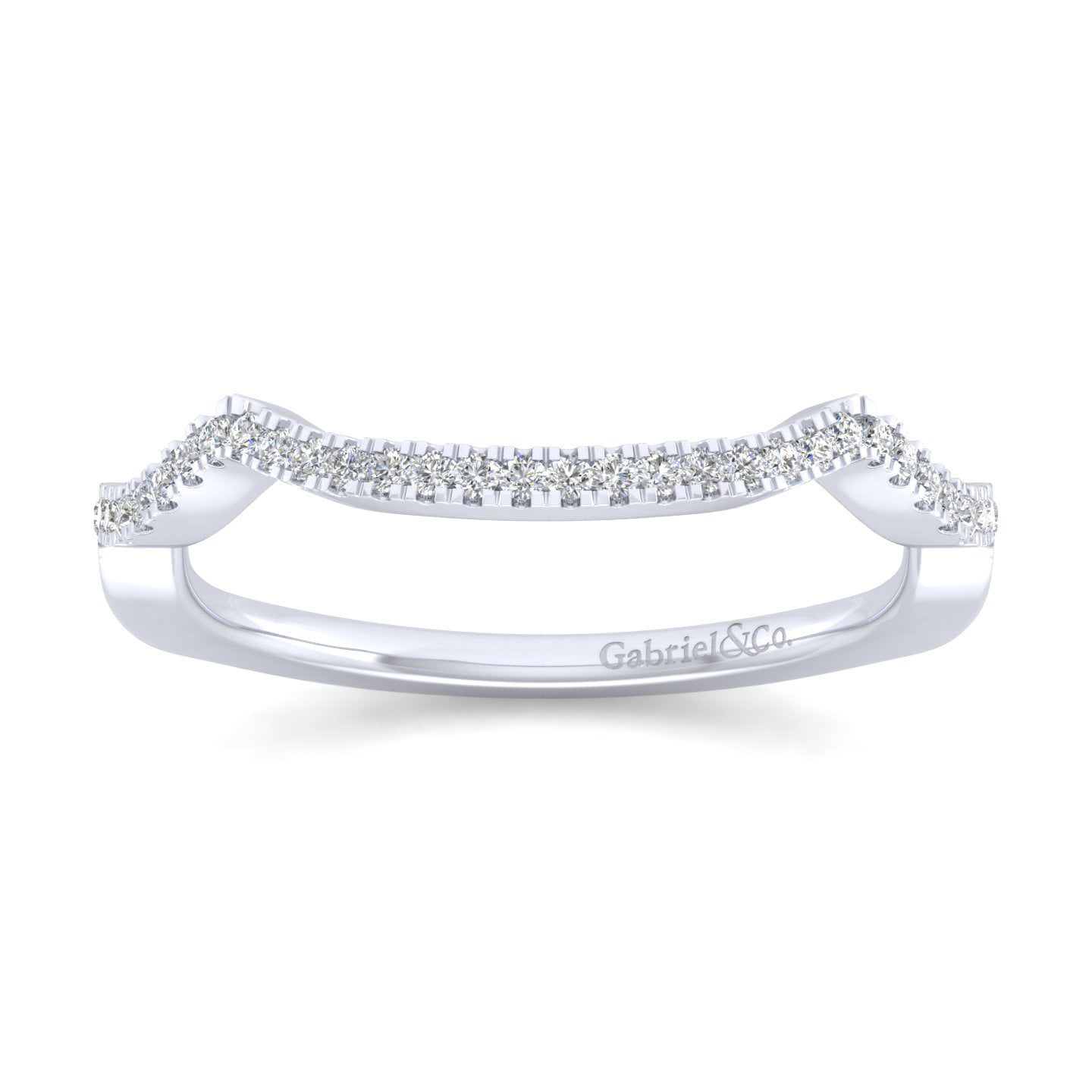 Diamond Matching Wedding Band in 14K White Gold, photograph 4