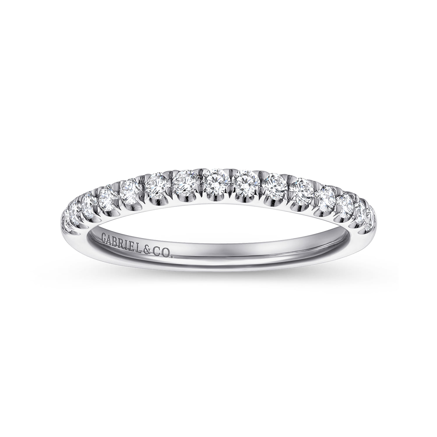 Diamond Matching Wedding Band in 14K White Gold, photograph 5