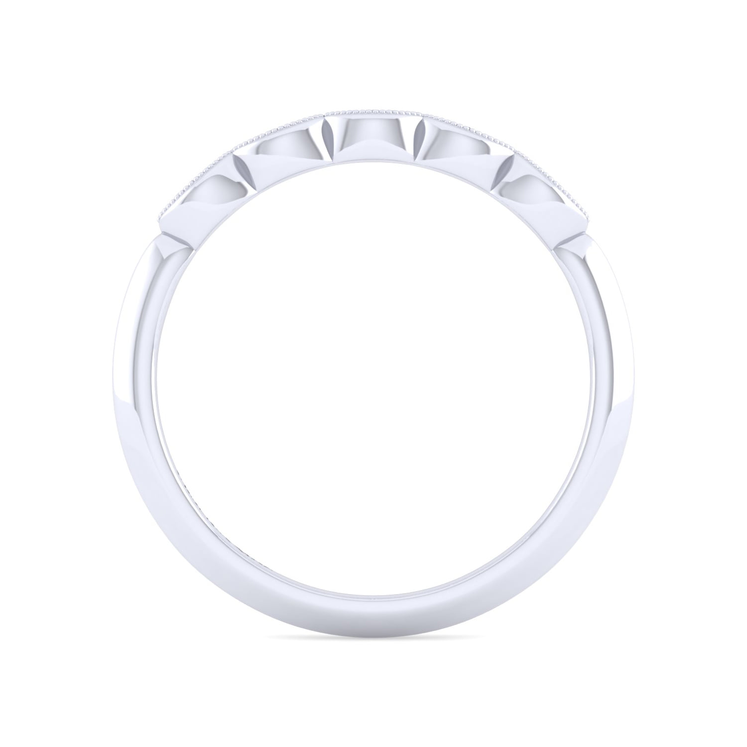Vintage Diamond Matching Wedding Band in 14K White Gold, photograph 2